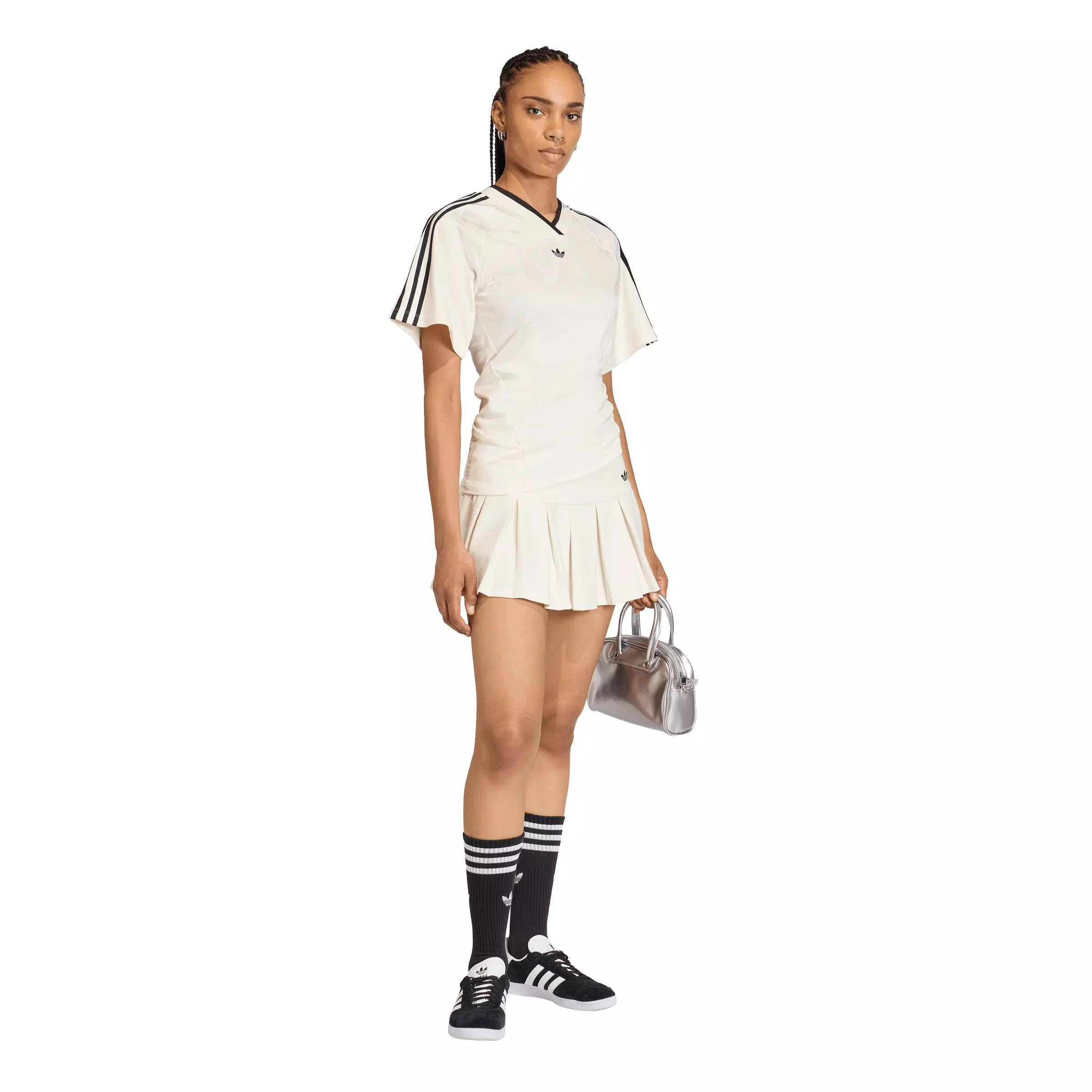 adidas Originals Women's Rouched Football Jersey - Off-White - OFF-WHITE