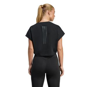 adidas Women's Power Workout Cropped Boxy 3-Stripes Tank - Black