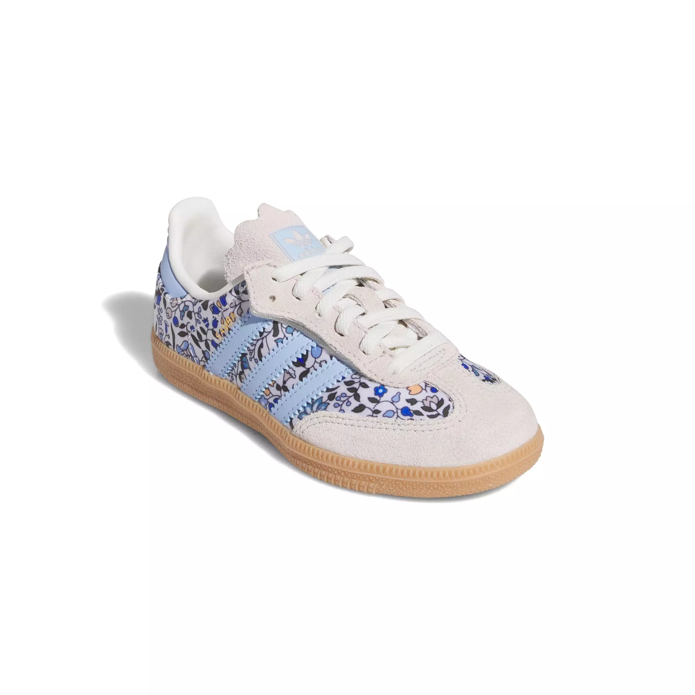 adidas Originals Samba OG x Liberty London Comfort Closure "Off White/Gum" Preschool Girls' Shoe - OFF WHITE/GUM 3