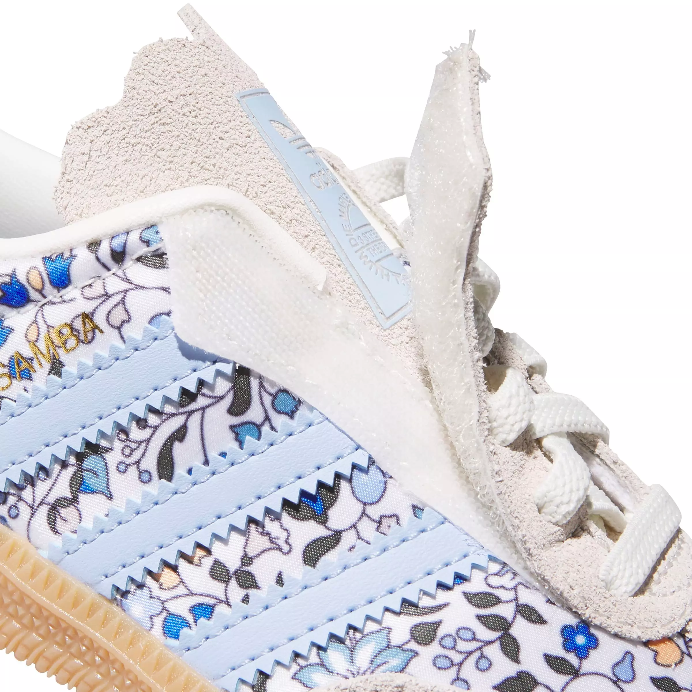 adidas Originals Samba OG x Liberty London Comfort Closure "Off White/Gum" Preschool Girls' Shoe - OFF WHITE/GUM 3