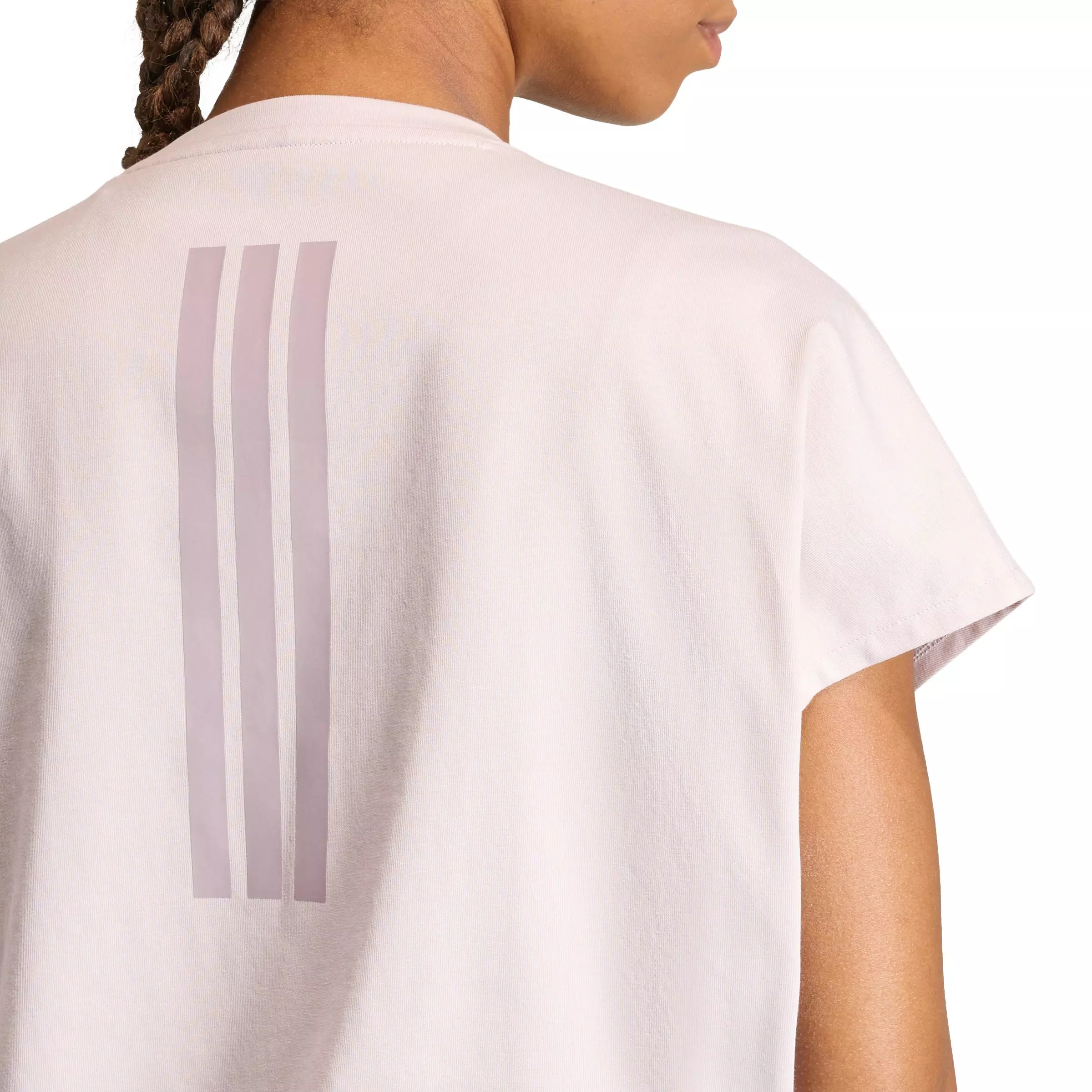adidas Women's Power Workout Cropped Boxy 3-Stripes Tank - Light Purple - LIGHT PURPLE