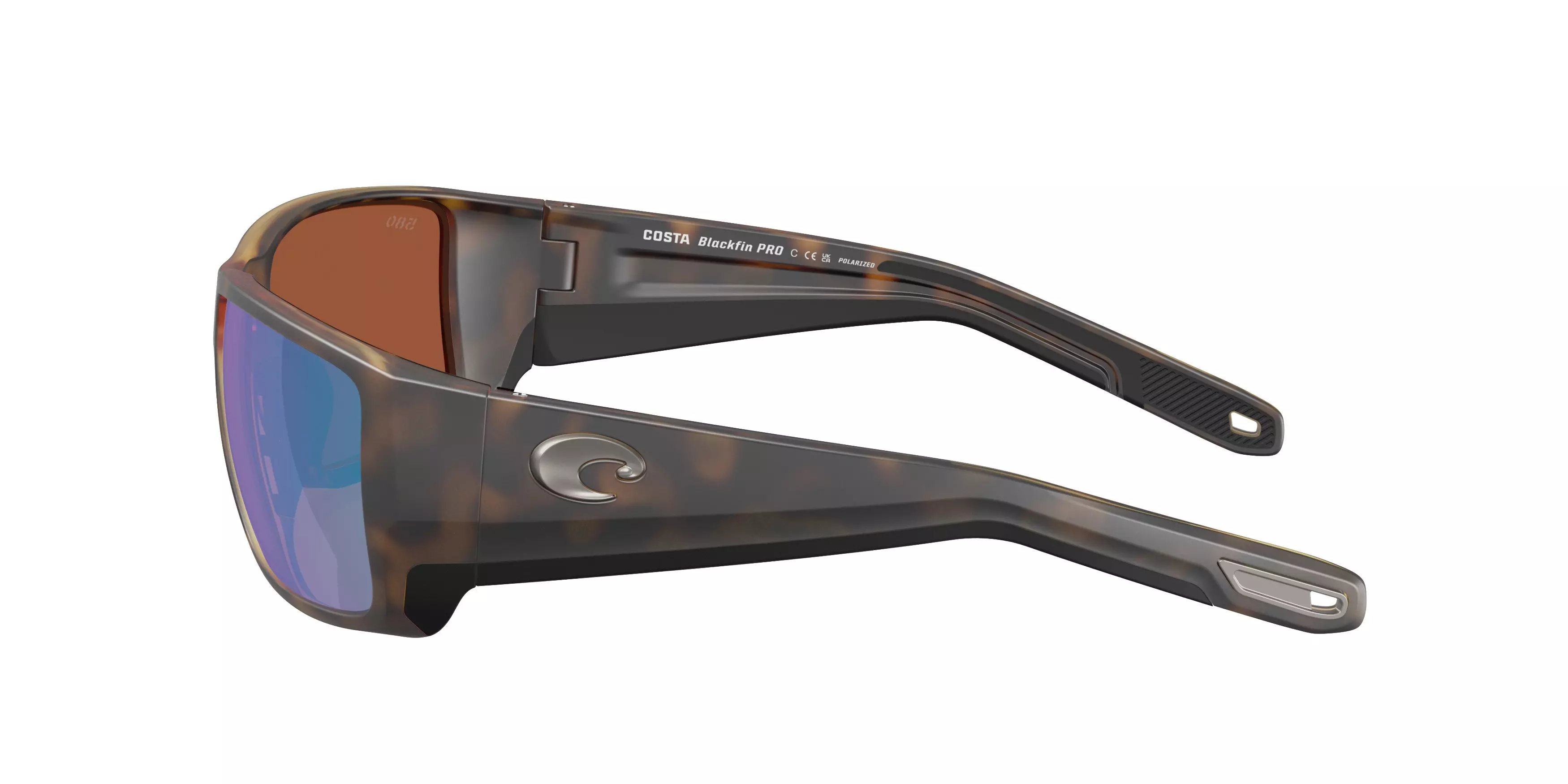 Costa Del Mar Blackfin Pro Green Mirror 580G Polarized Sunglasses - Matte Tortoise - BROWN/GREEN