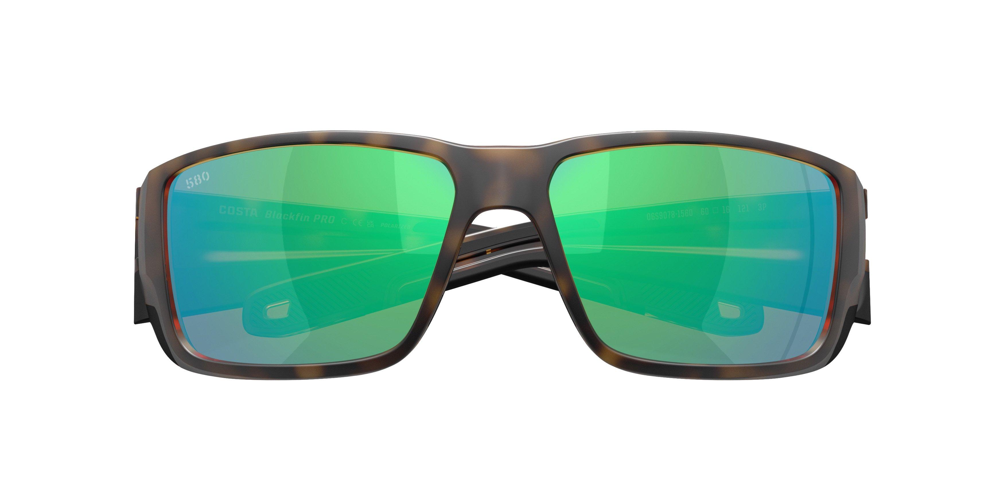 Costa Del Mar Blackfin Pro Green Mirror 580G Polarized Sunglasses - Matte Tortoise - BROWN/GREEN Thumbnail View 7