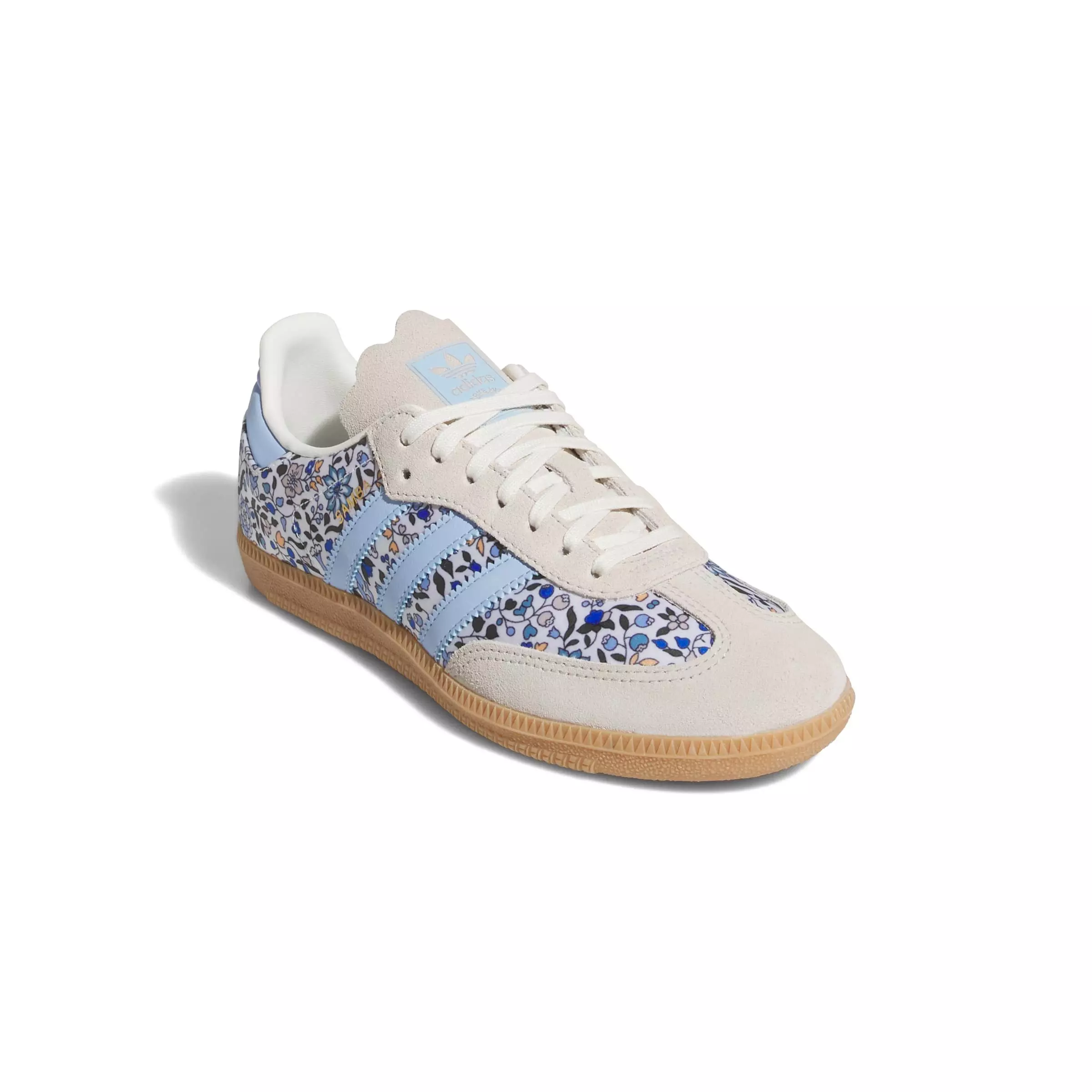adidas Originals Samba OG x Liberty London "Off White/Gum" Grade School Girls' Shoe - OFF WHITE/GUM 3
