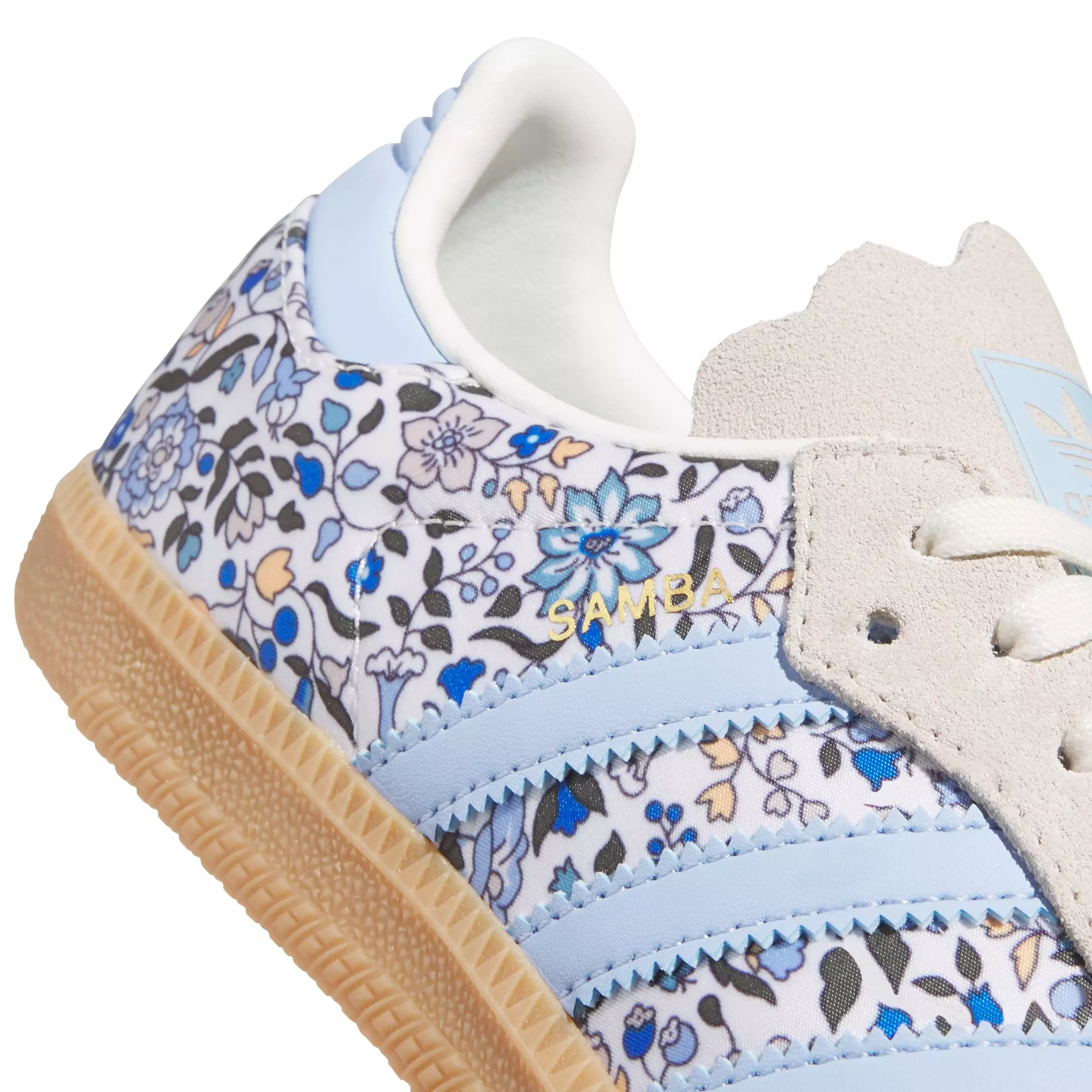 adidas Originals Samba OG x Liberty London "Off White/Gum" Grade School Girls' Shoe - OFF WHITE/GUM 3