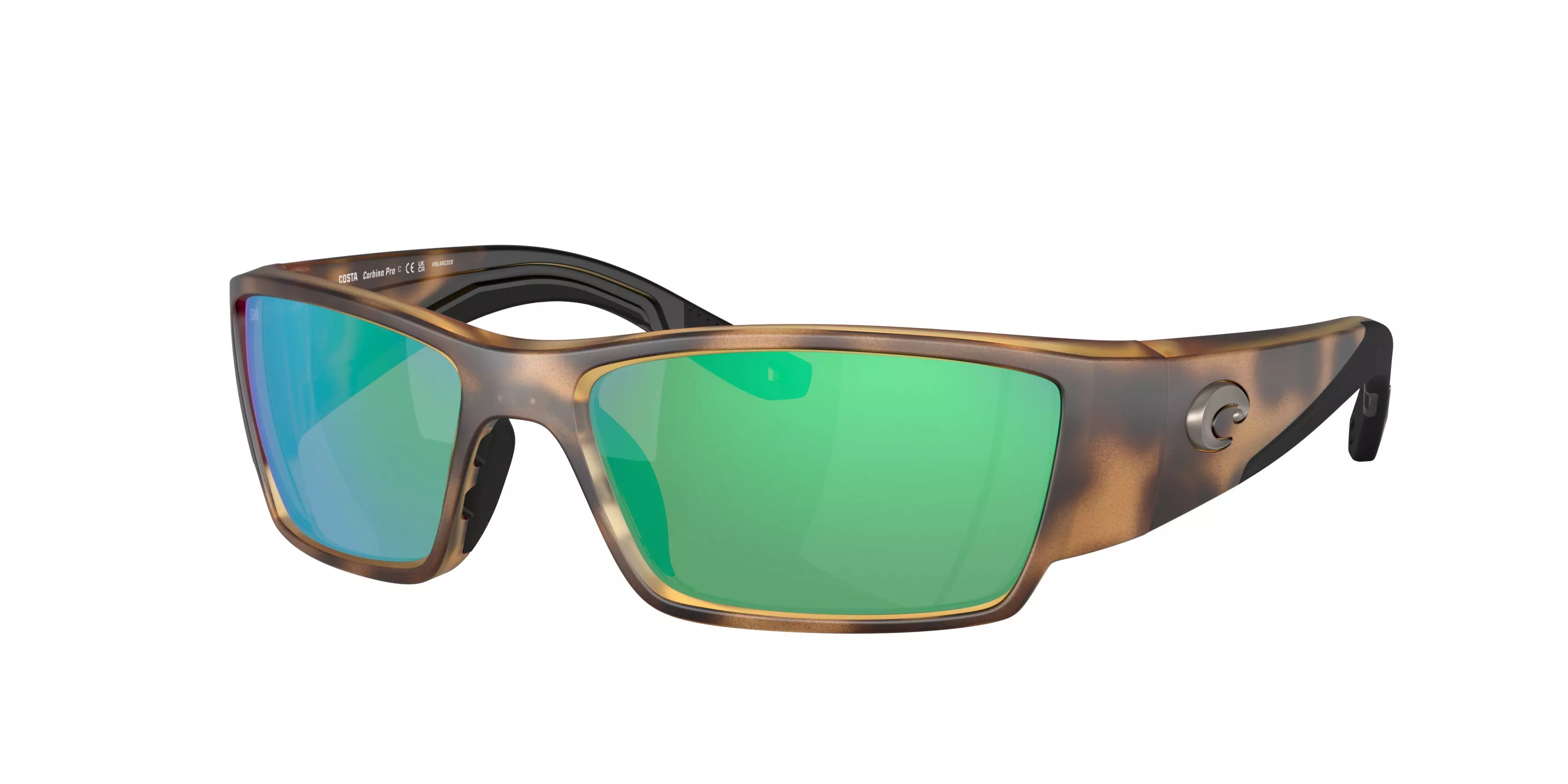 Costa Del Mar Corbina Pro Green Mirror 580G Polarized Sunglasses - Matte Tortoise - BROWN/GREEN