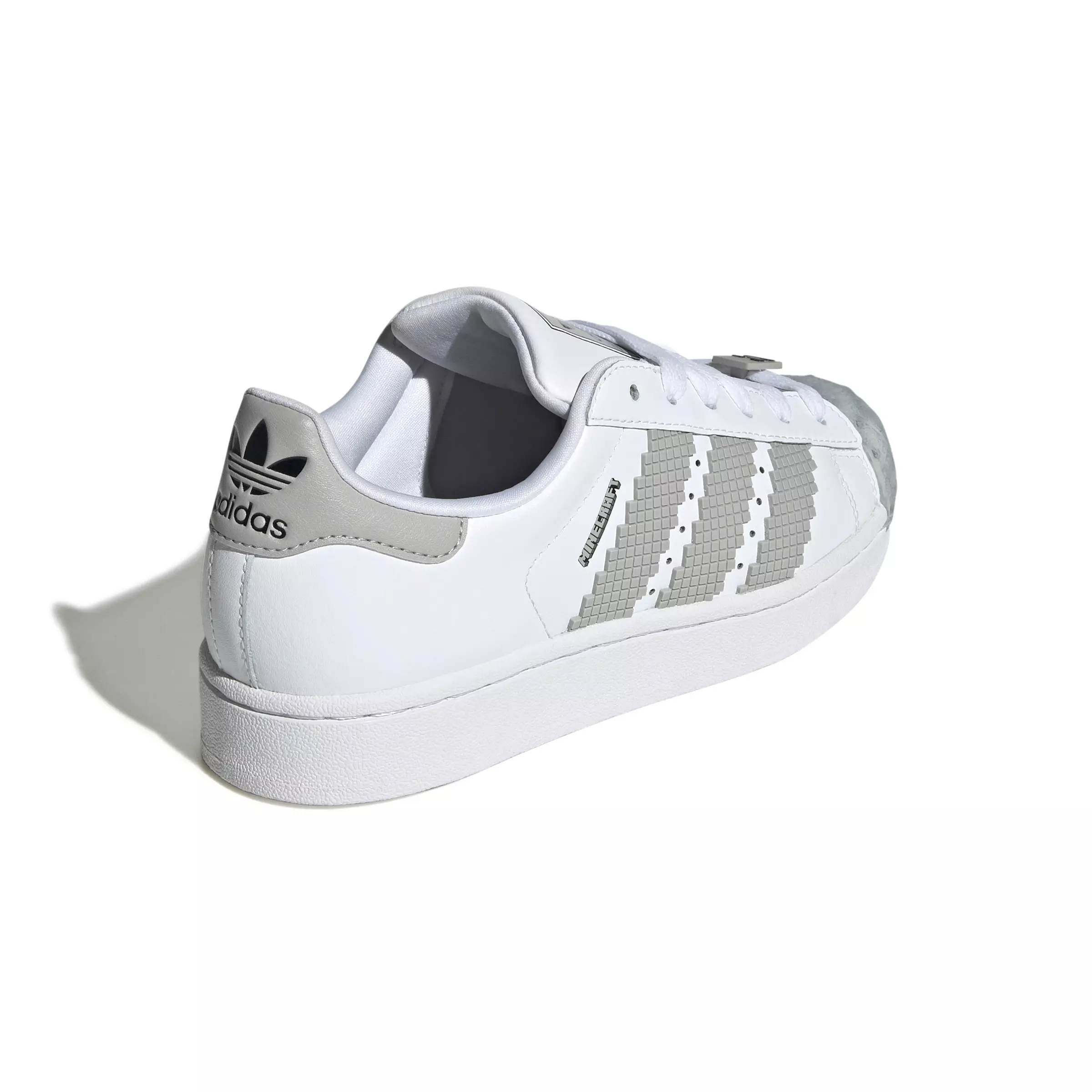 adidas Originals Superstar II X Minecraft "Ftwr White/Grey Two/Core Black" Grade School Boys' Shoe - WHITE/GREY/BLACK