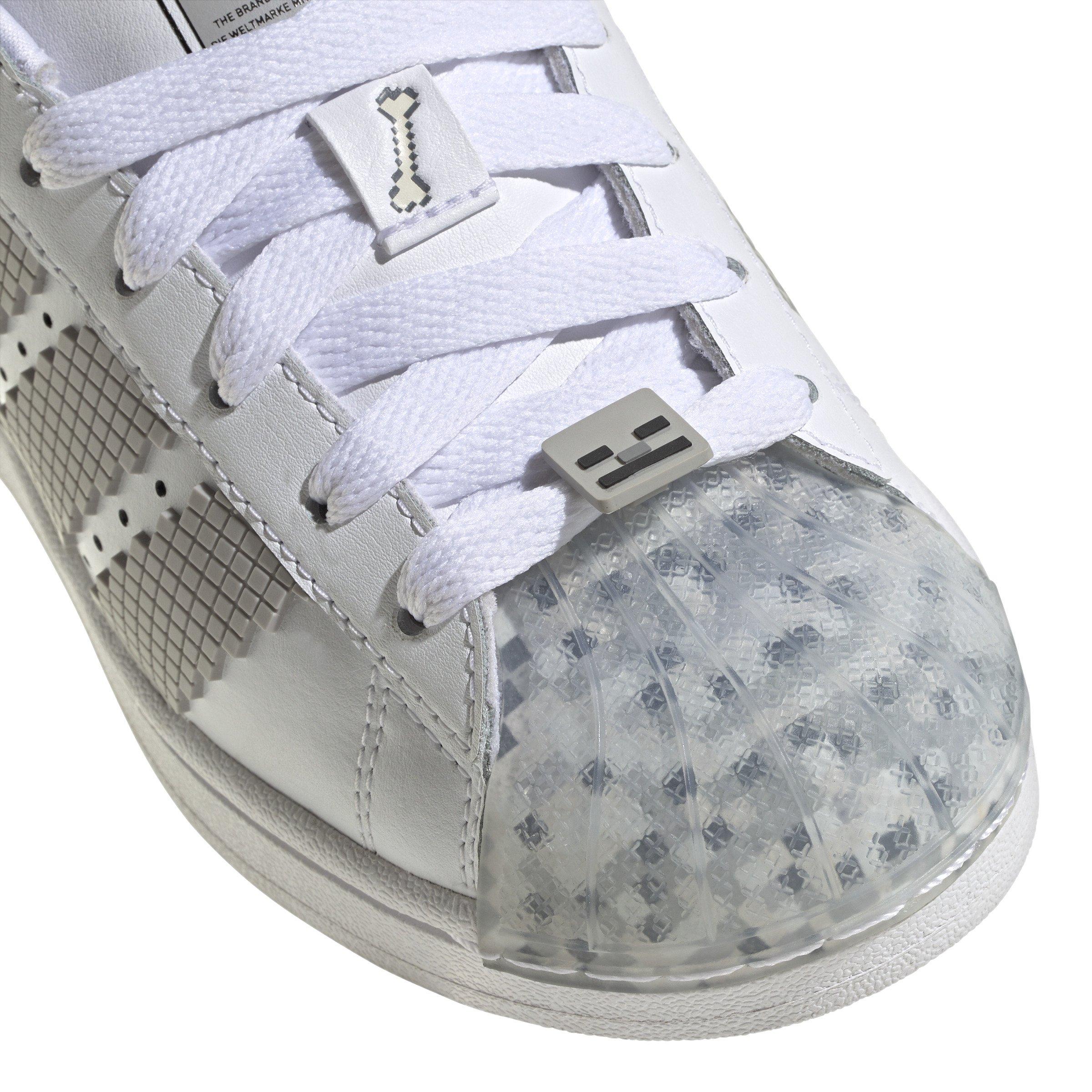 adidas Originals Superstar II X Minecraft Grade School Boys' "Ftwr White/Grey Two/Core Black" Shoe