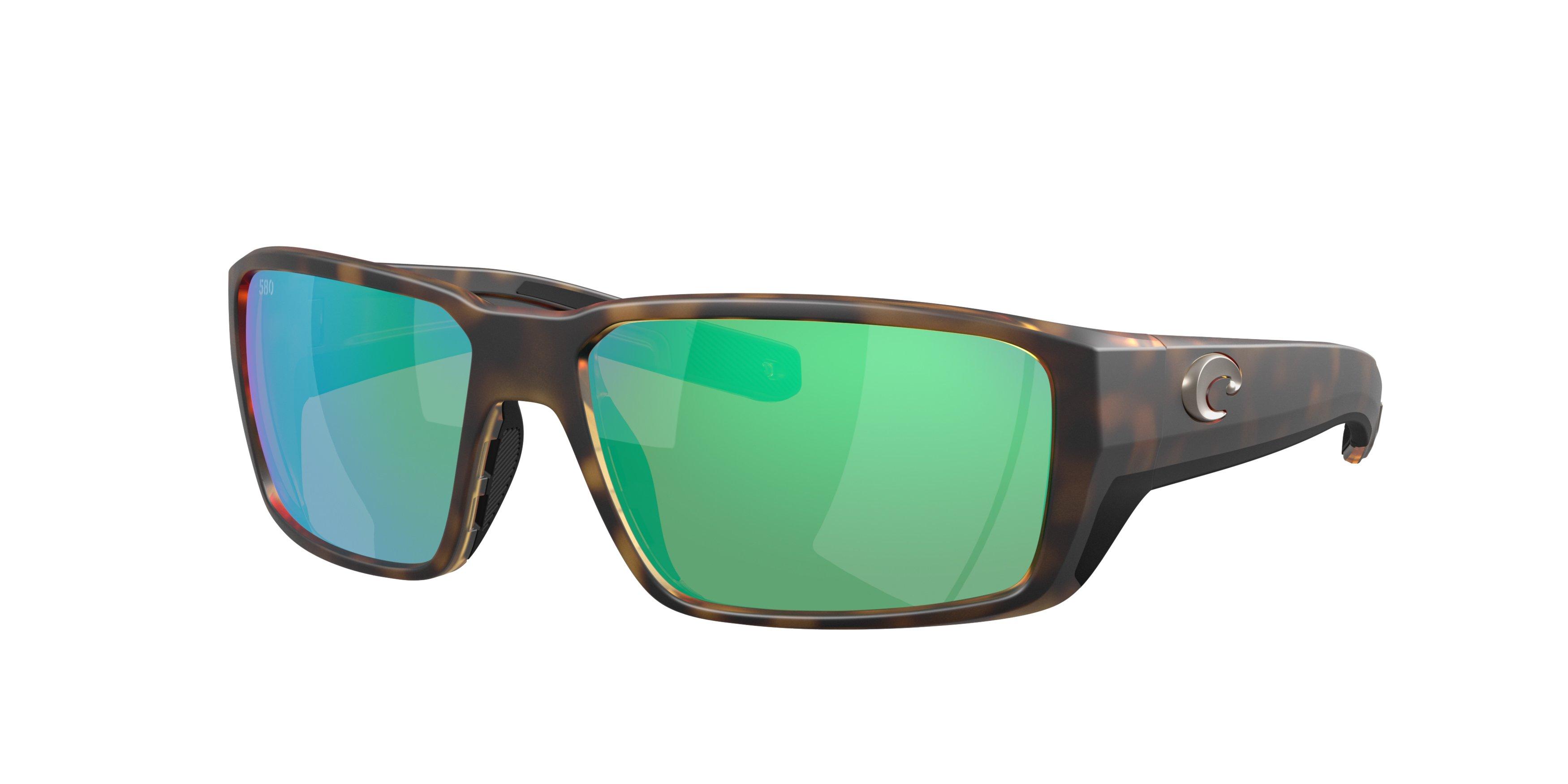 Costa Del Mar Fantail Pro Green Mirror 580G Polarized Sunglasses - Matte Tortoise - BROWN/GREEN Thumbnail View 1
