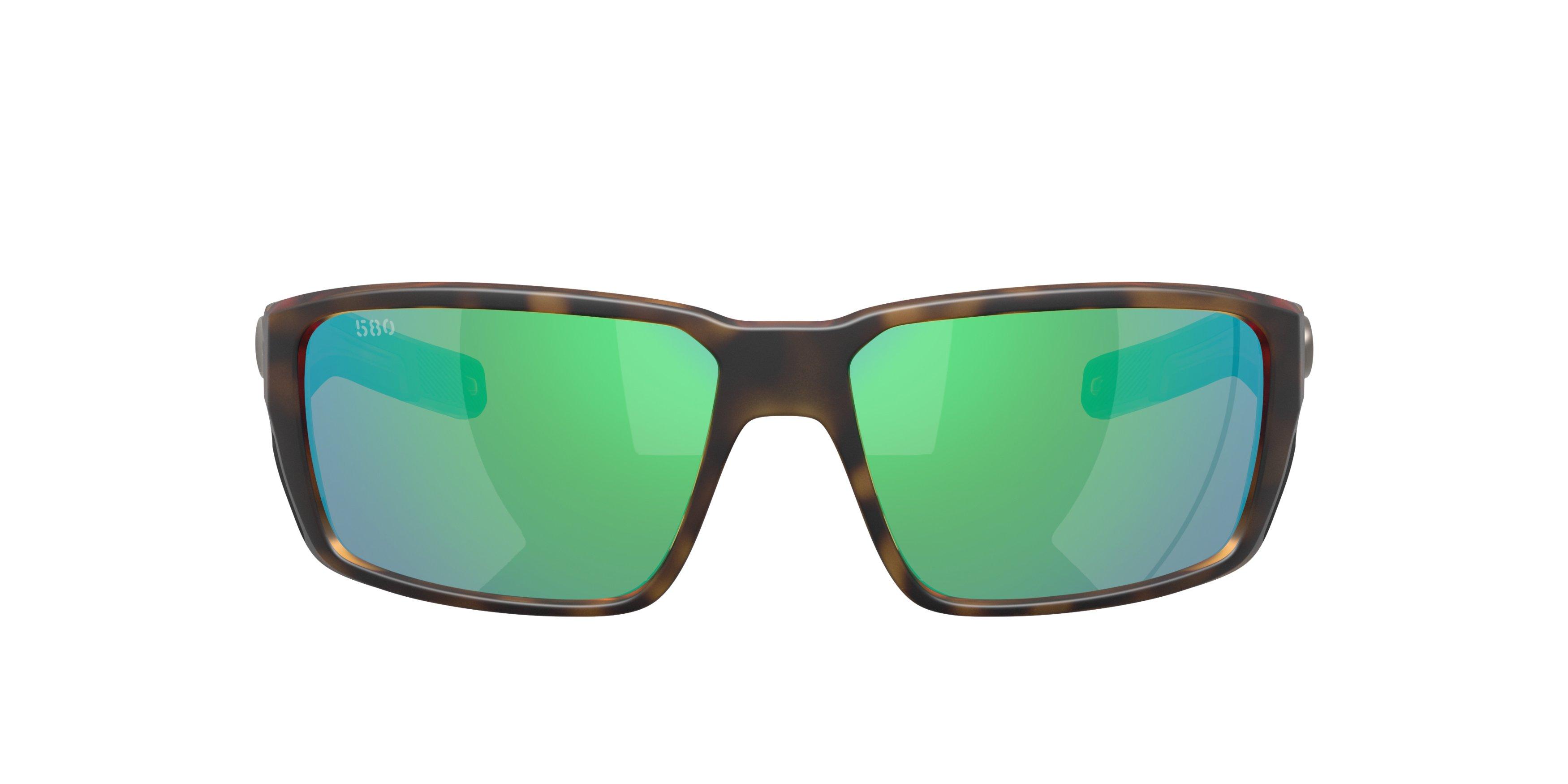Costa Del Mar Fantail Pro Green Mirror 580G Polarized Sunglasses - Matte Tortoise - BROWN/GREEN Thumbnail View 2
