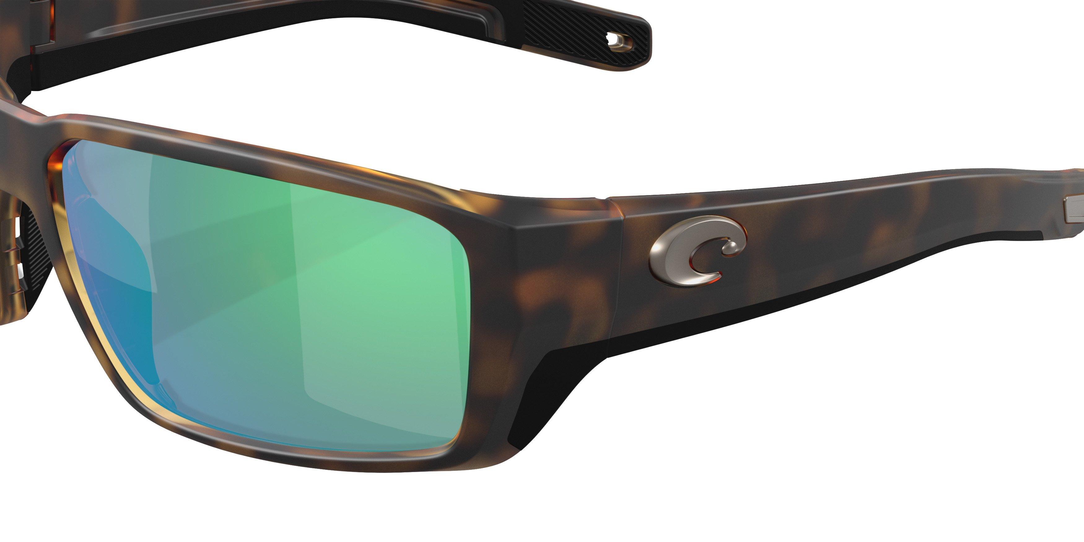Costa Del Mar Fantail Pro Green Mirror 580G Polarized Sunglasses - Matte Tortoise - BROWN/GREEN Thumbnail View 5
