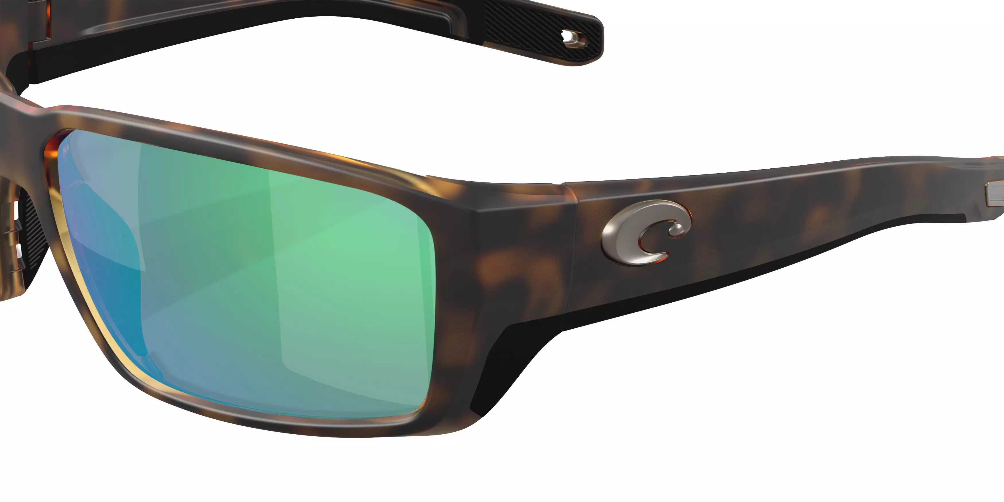 Costa Del Mar Fantail Pro Green Mirror 580G Polarized Sunglasses - Matte Tortoise - BROWN/GREEN