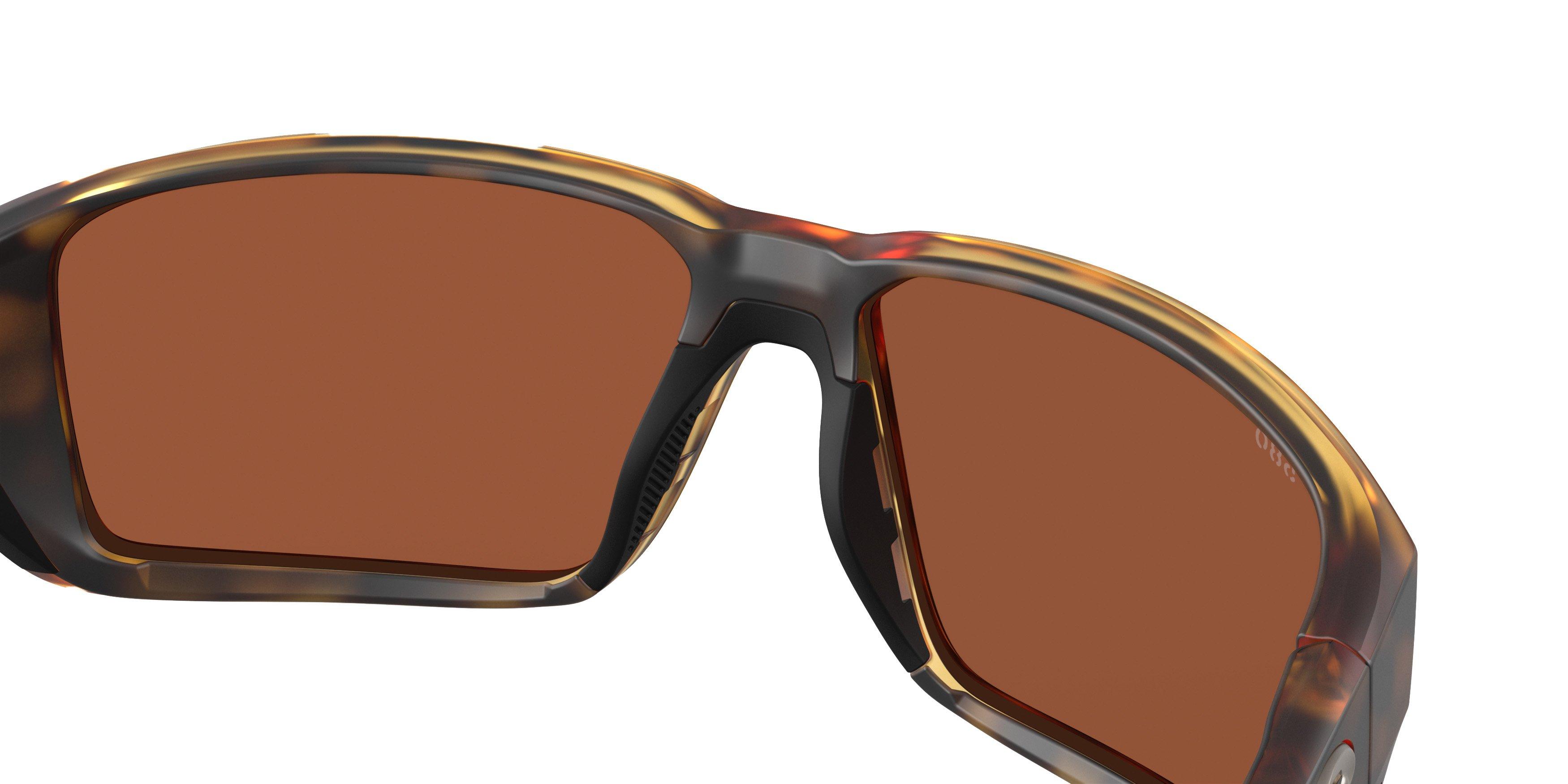 Costa Del Mar Fantail Pro Green Mirror 580G Polarized Sunglasses - Matte Tortoise - BROWN/GREEN Thumbnail View 6