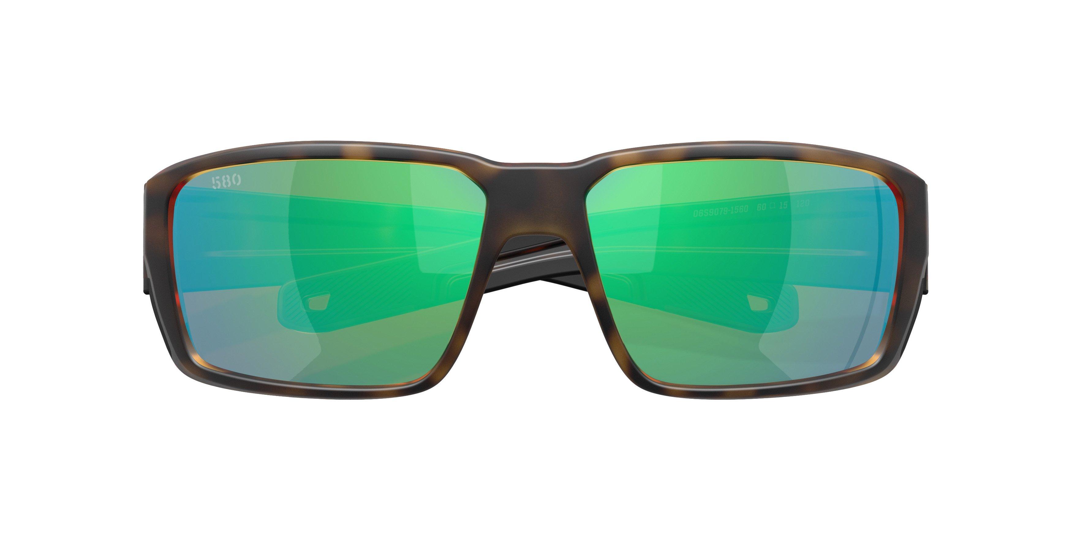 Costa Del Mar Fantail Pro Green Mirror 580G Polarized Sunglasses - Matte Tortoise - BROWN/GREEN Thumbnail View 7