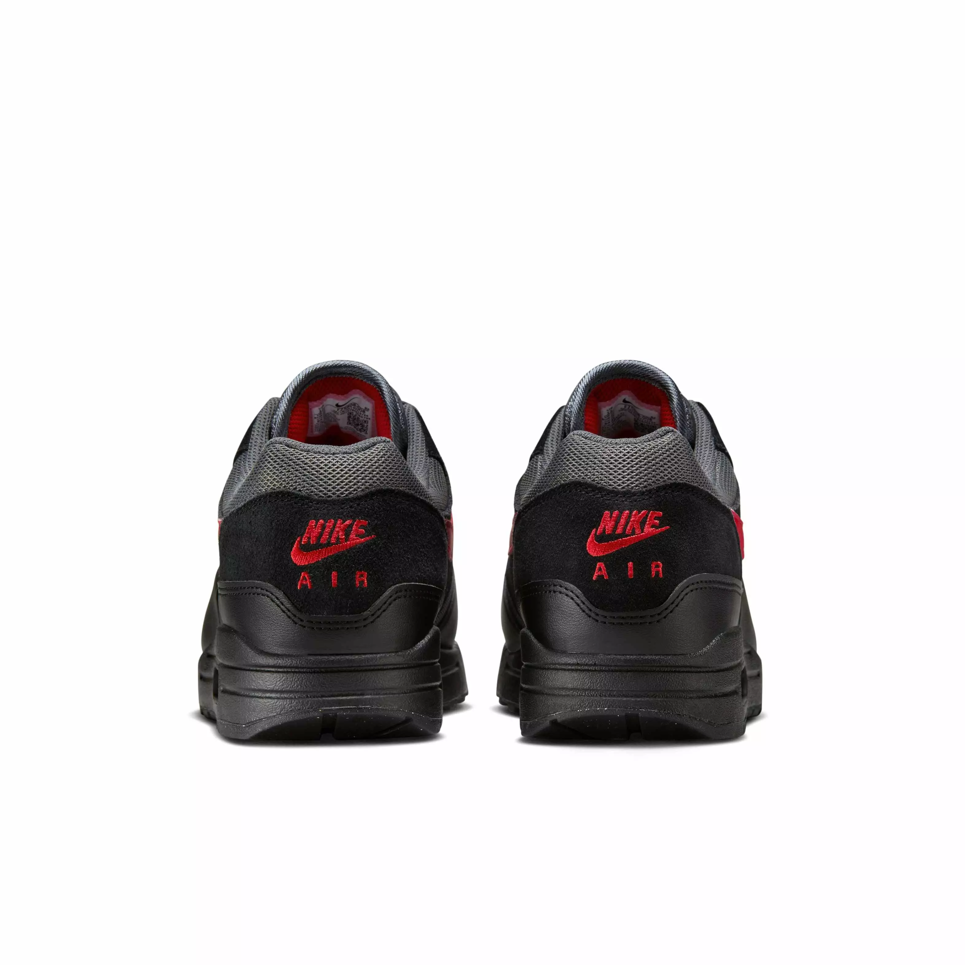 Nike Air Max 1 Essential "Black/Iron Grey/University Red" Men's Shoe - BLACK/GREY/RED