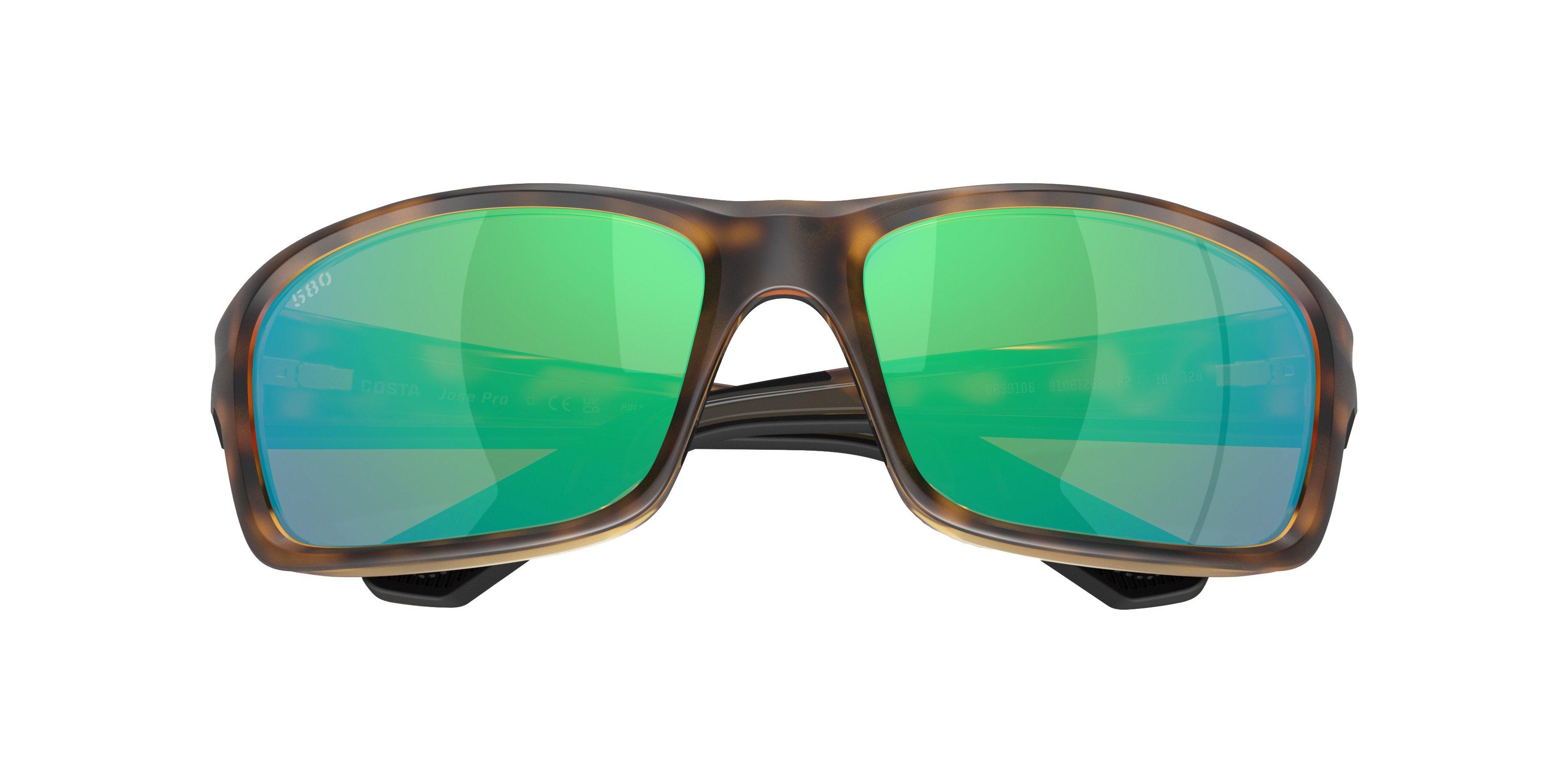 Costa Del Mar Jose Pro Green Mirror 580G Polarized Sunglasses - Matte Tortoise - BROWN/GREEN Thumbnail View 7