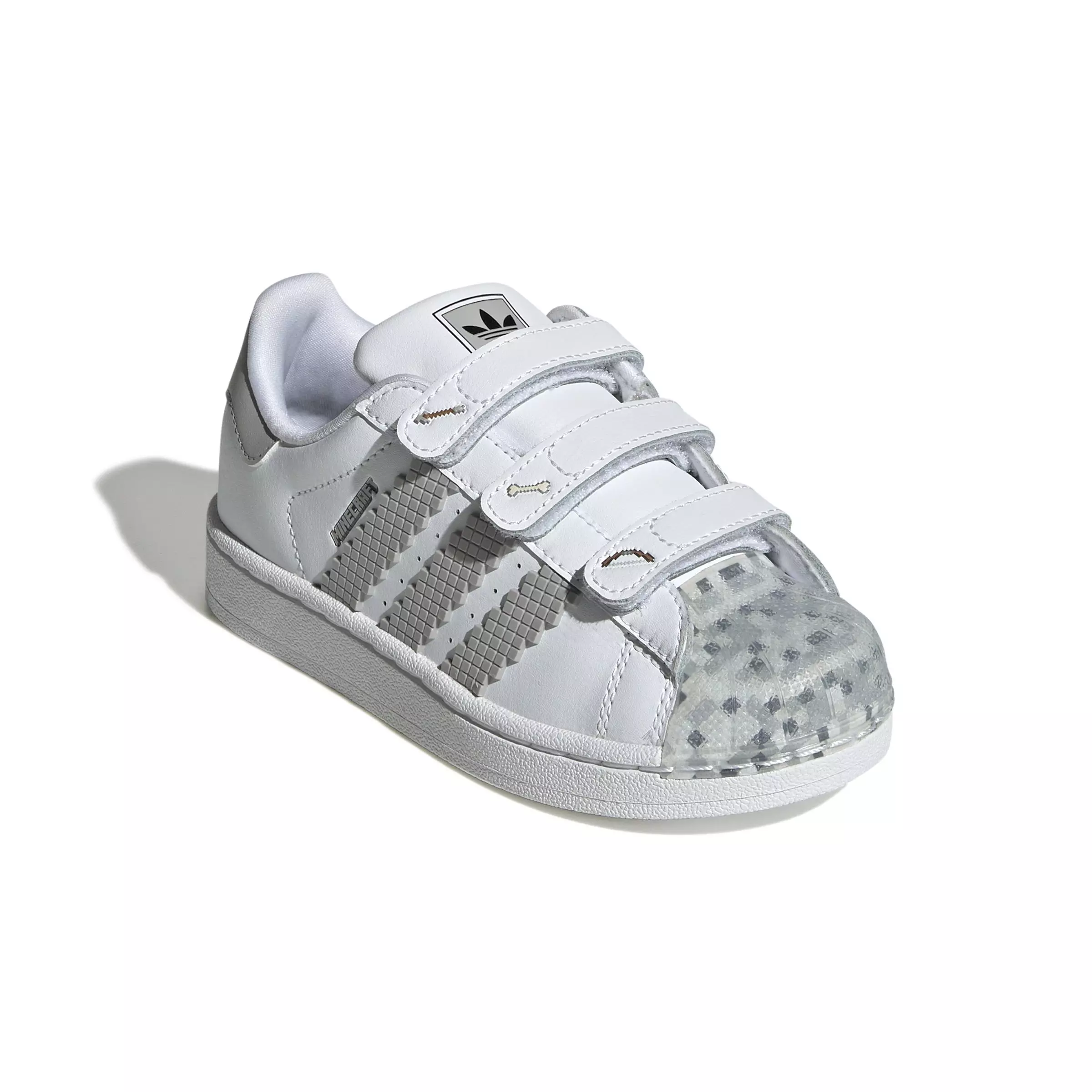 adidas Originals Superstar II X Minecraft "White/Grey Two/Black" Preschool Boys' Shoe - WHITE/GREY/BLACK