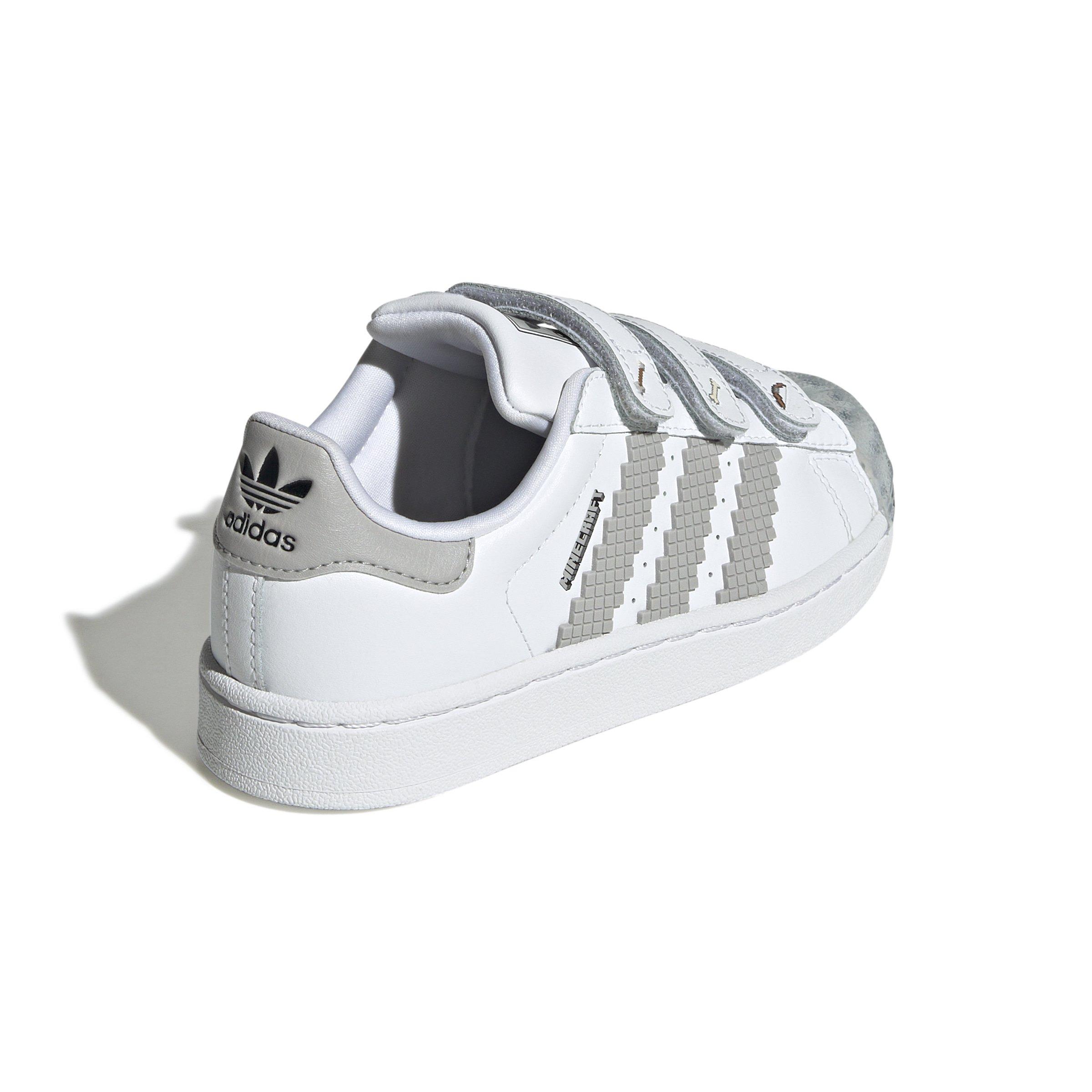 adidas Originals Superstar II X Minecraft Preschool Boys' "White/Grey Two/Black" Shoe