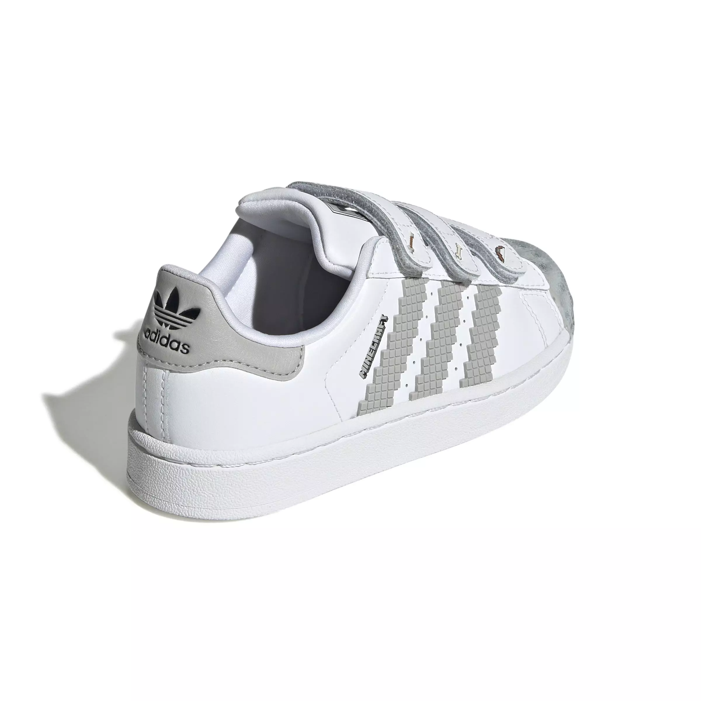 adidas Originals Superstar II X Minecraft "White/Grey Two/Black" Preschool Boys' Shoe - WHITE/GREY/BLACK