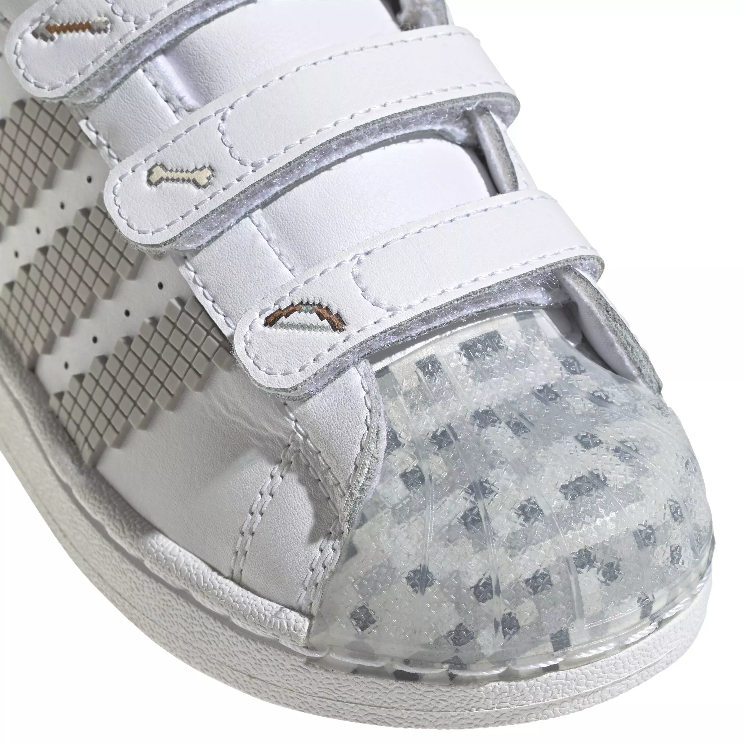 adidas Originals Superstar II X Minecraft "White/Grey Two/Black" Preschool Boys' Shoe - WHITE/GREY/BLACK