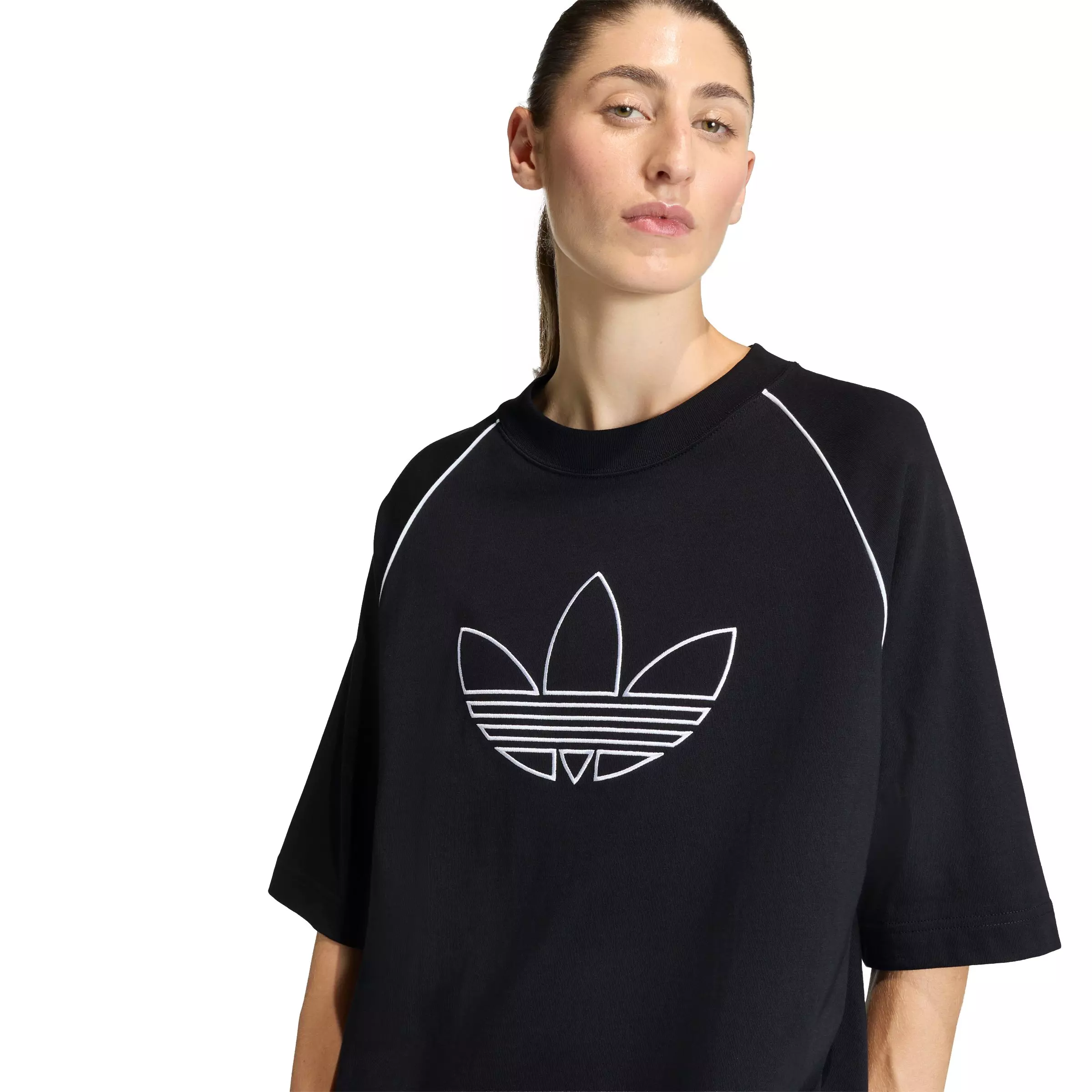adidas Originals Women's Adilenium Oversized T-Shirt - Black - BLACK