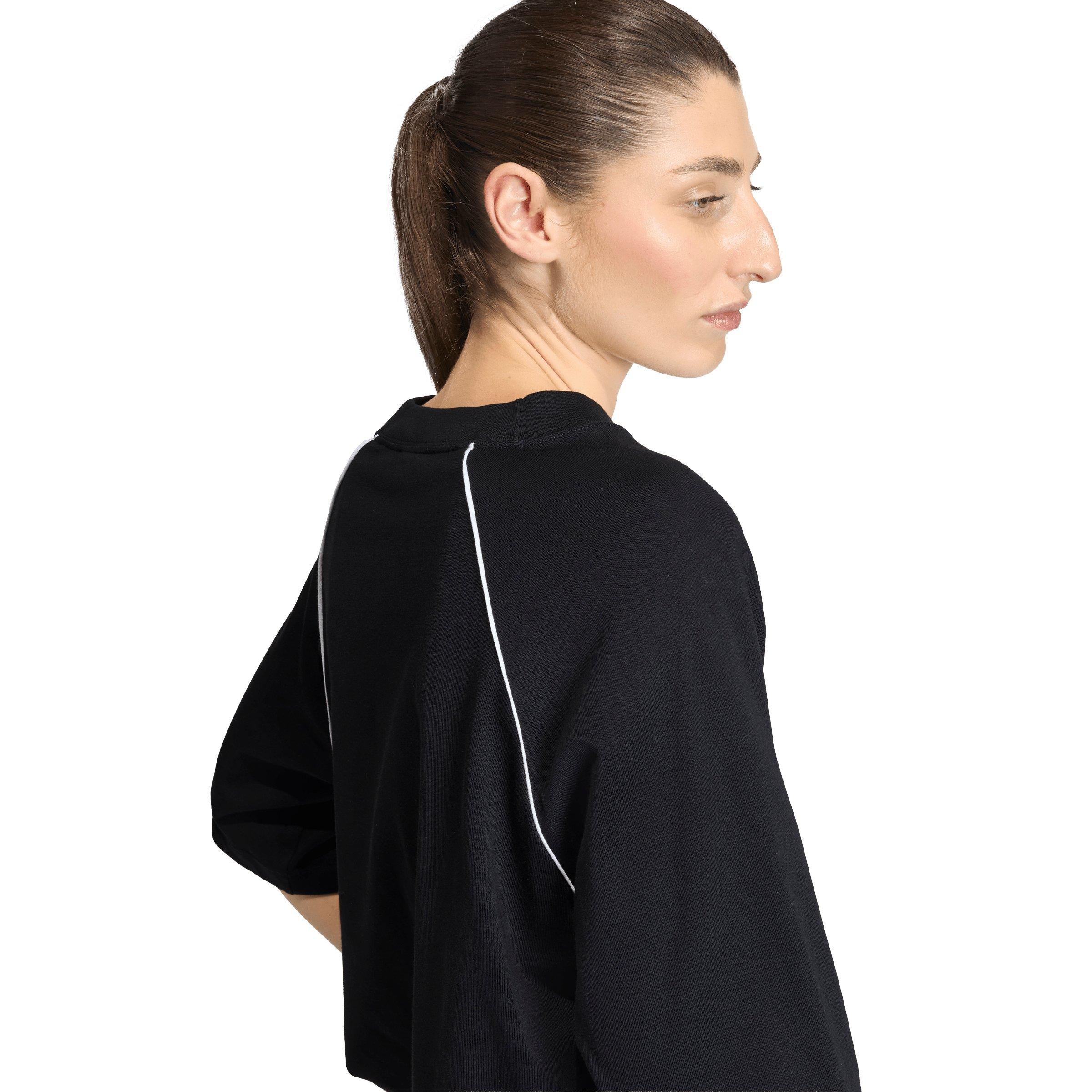 adidas Originals Women's Adilenium Oversized T-Shirt - Black - BLACK Thumbnail View 4