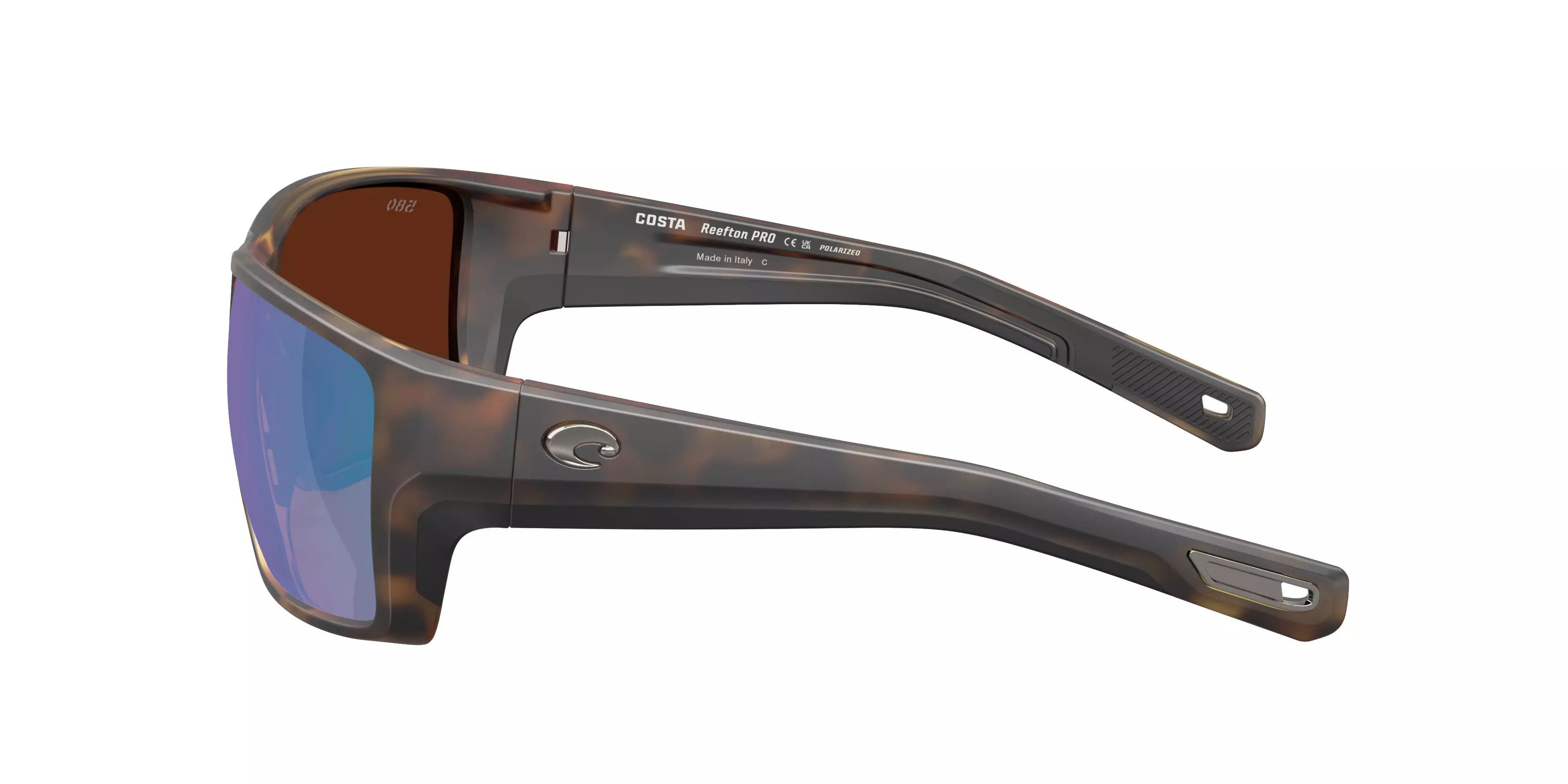 Costa Del Mar Reefton Pro Green Mirror 580G Polarized Sunglasses - Matte Tortoise - BROWN/GREEN