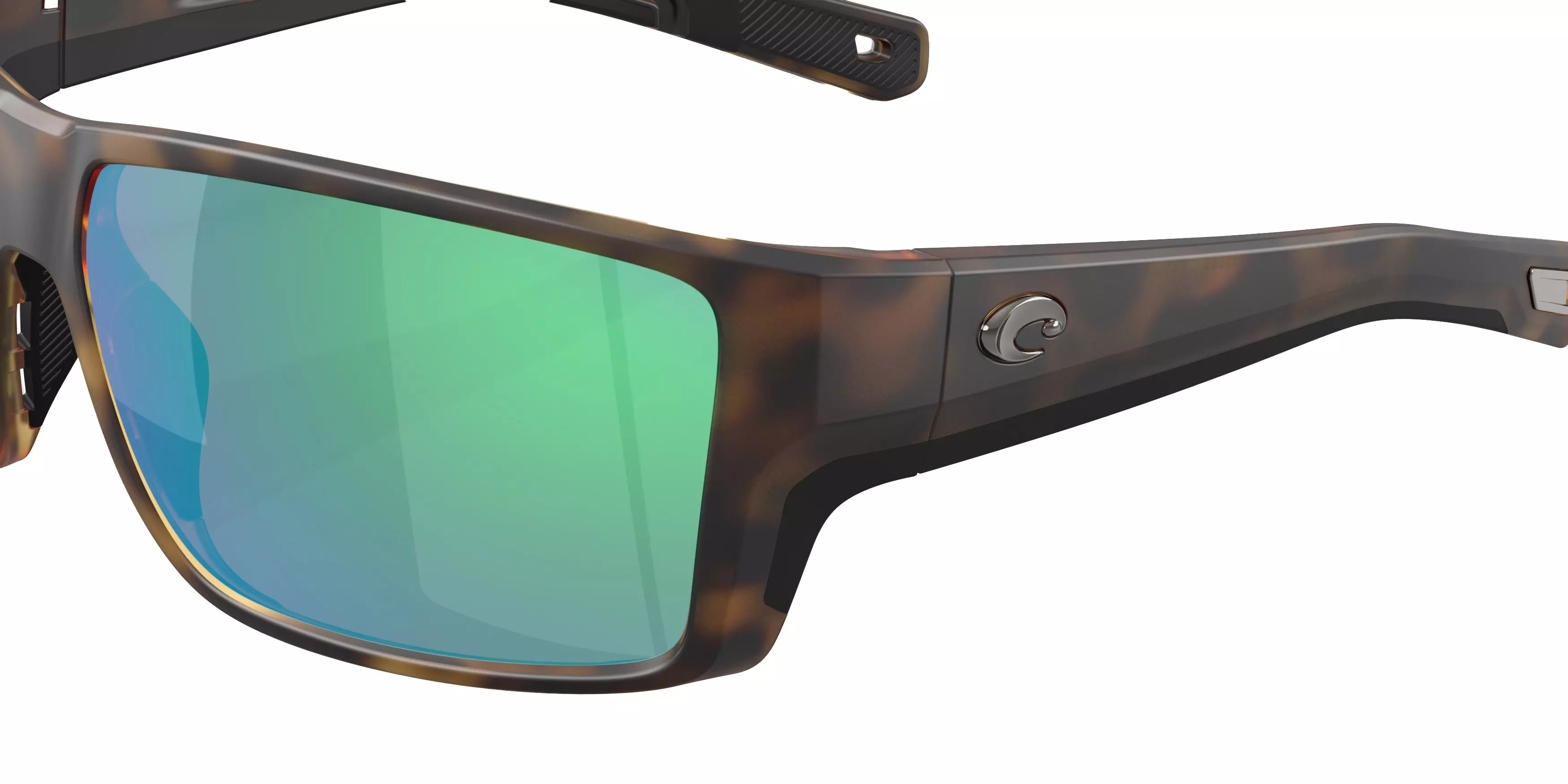 Costa Del Mar Reefton Pro Green Mirror 580G Polarized Sunglasses - Matte Tortoise - BROWN/GREEN