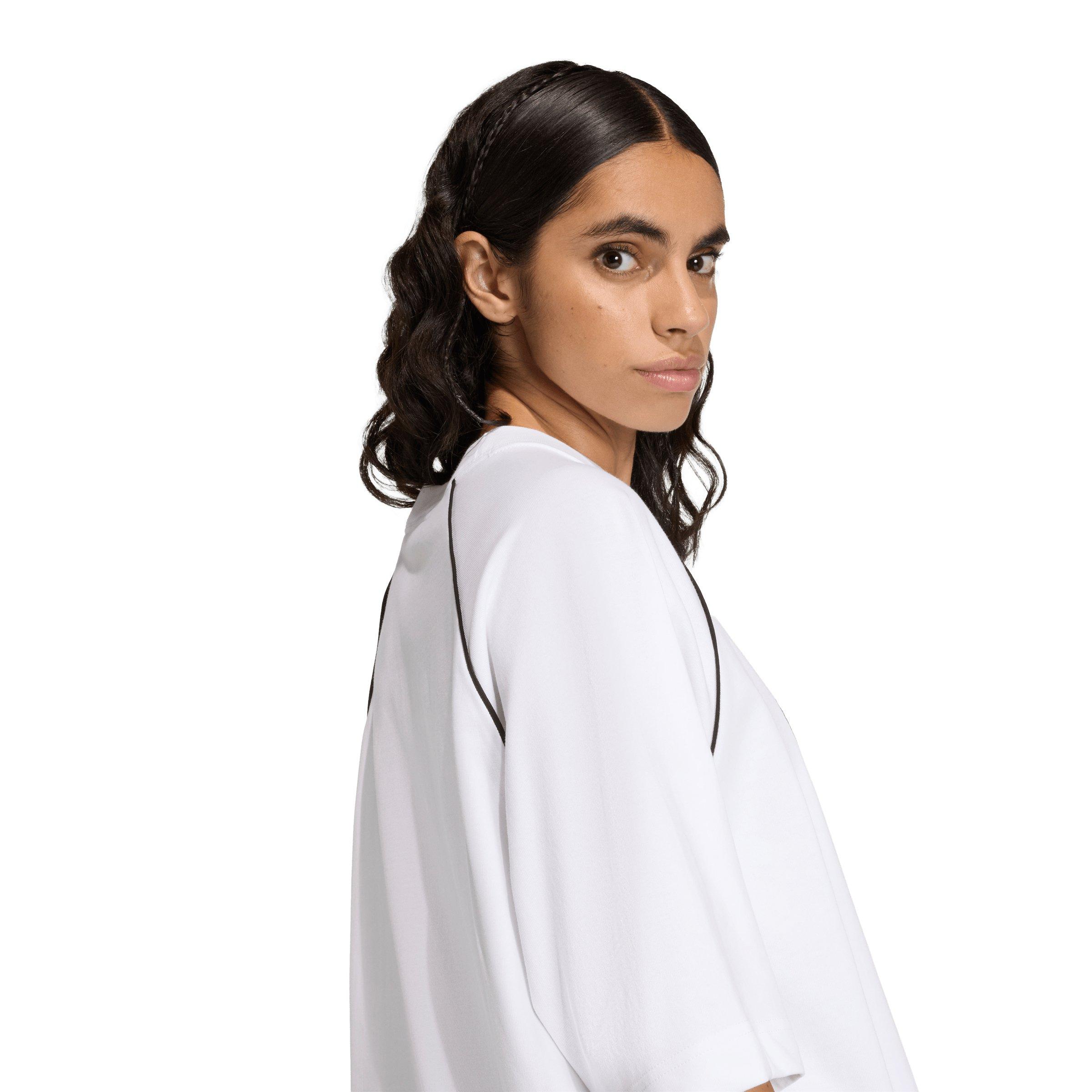 adidas Originals Women's Adilenium Oversized T-Shirt - White - WHITE Thumbnail View 4