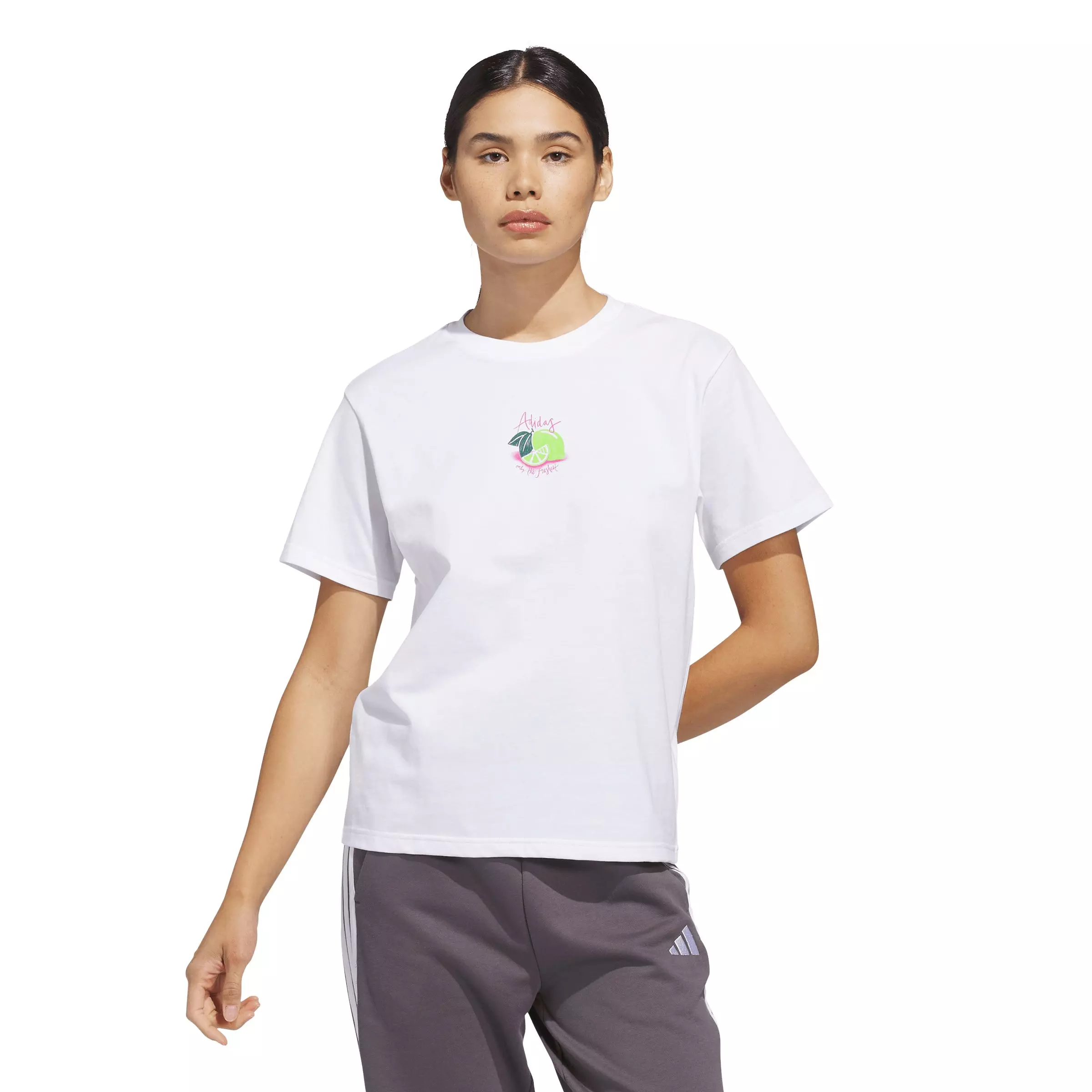adidas Women's Limoncello Graphic T-Shirt - White - WHITE