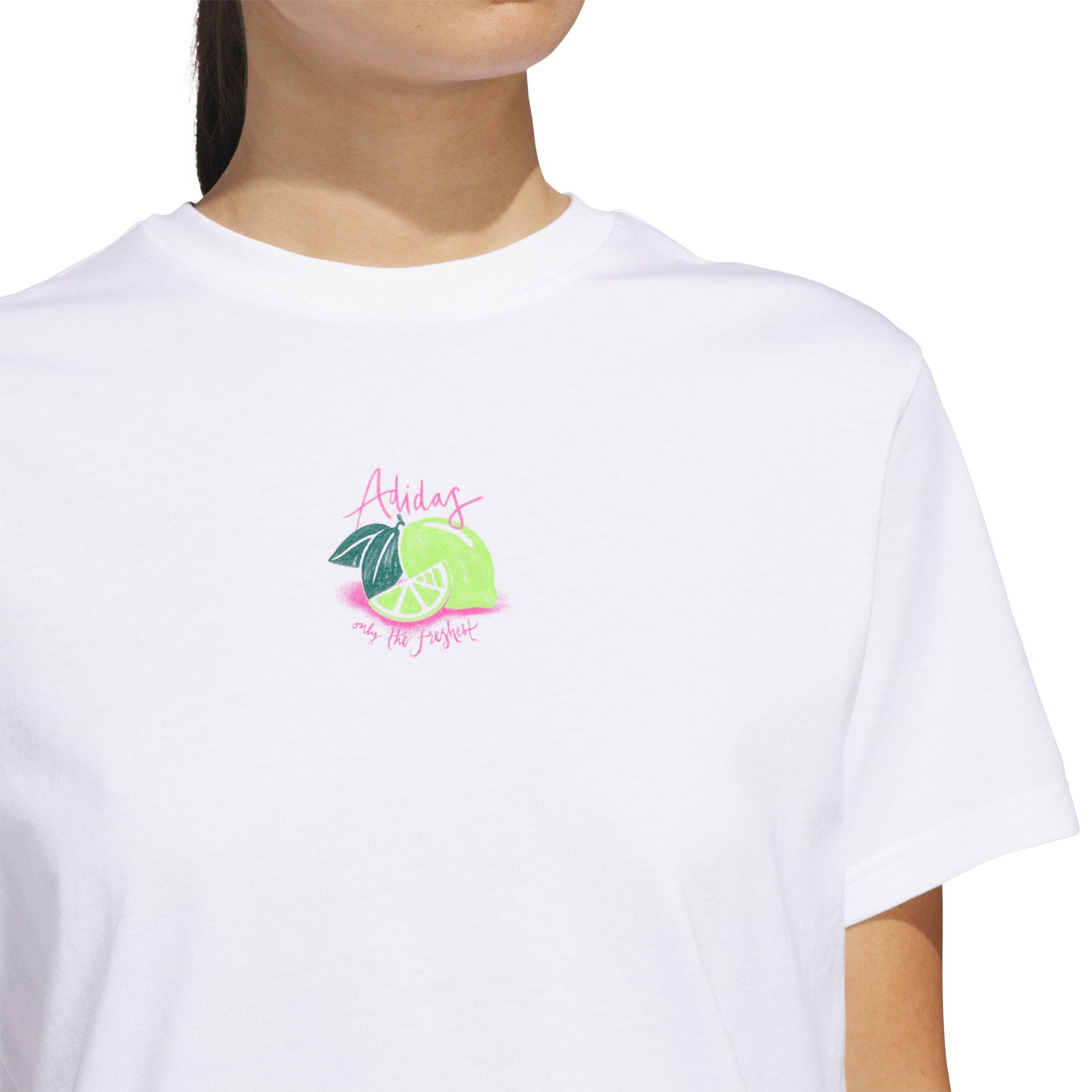 adidas Women's Limoncello Graphic T-Shirt - White - WHITE Thumbnail View 3
