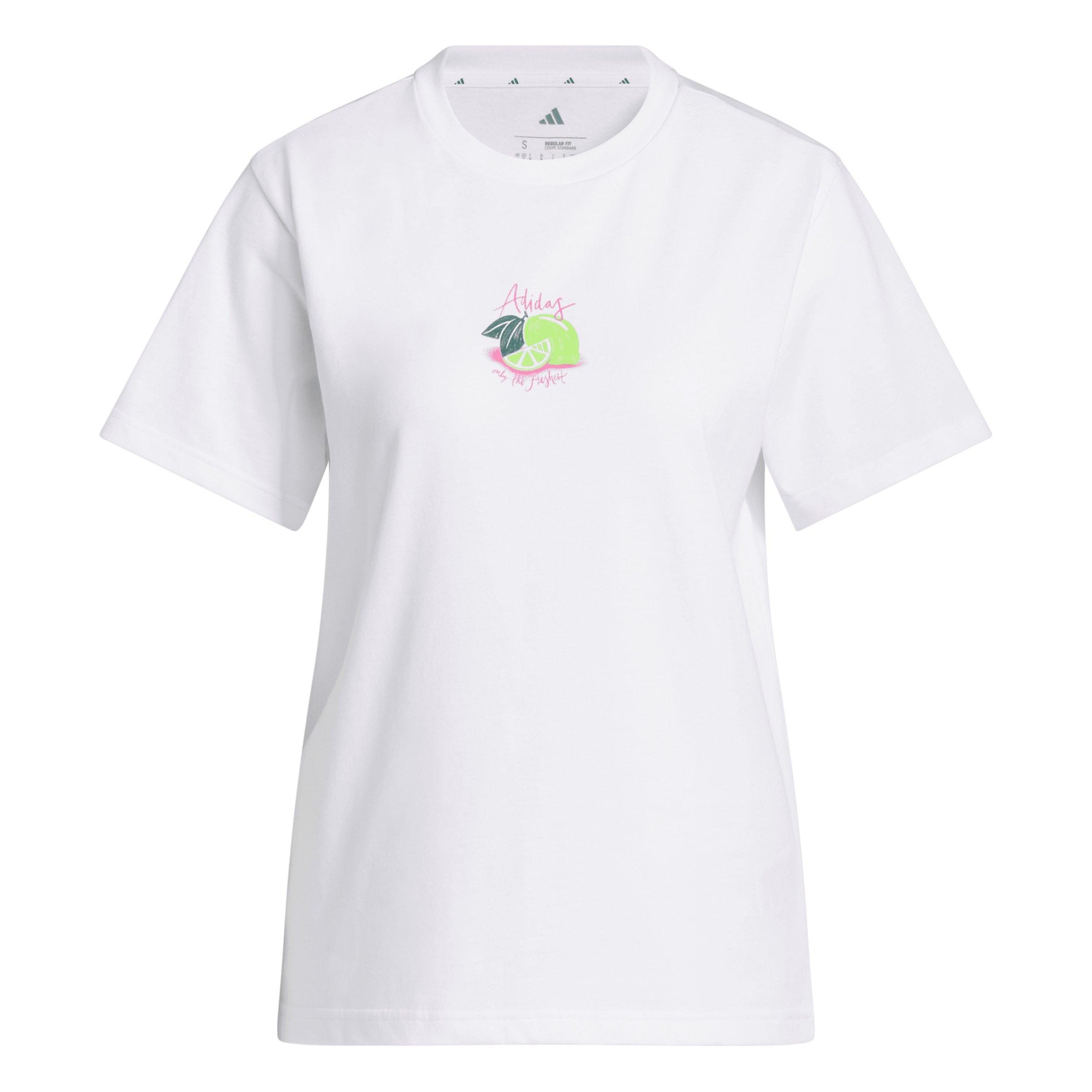 adidas Women's Limoncello Graphic T-Shirt - White - WHITE Thumbnail View 6