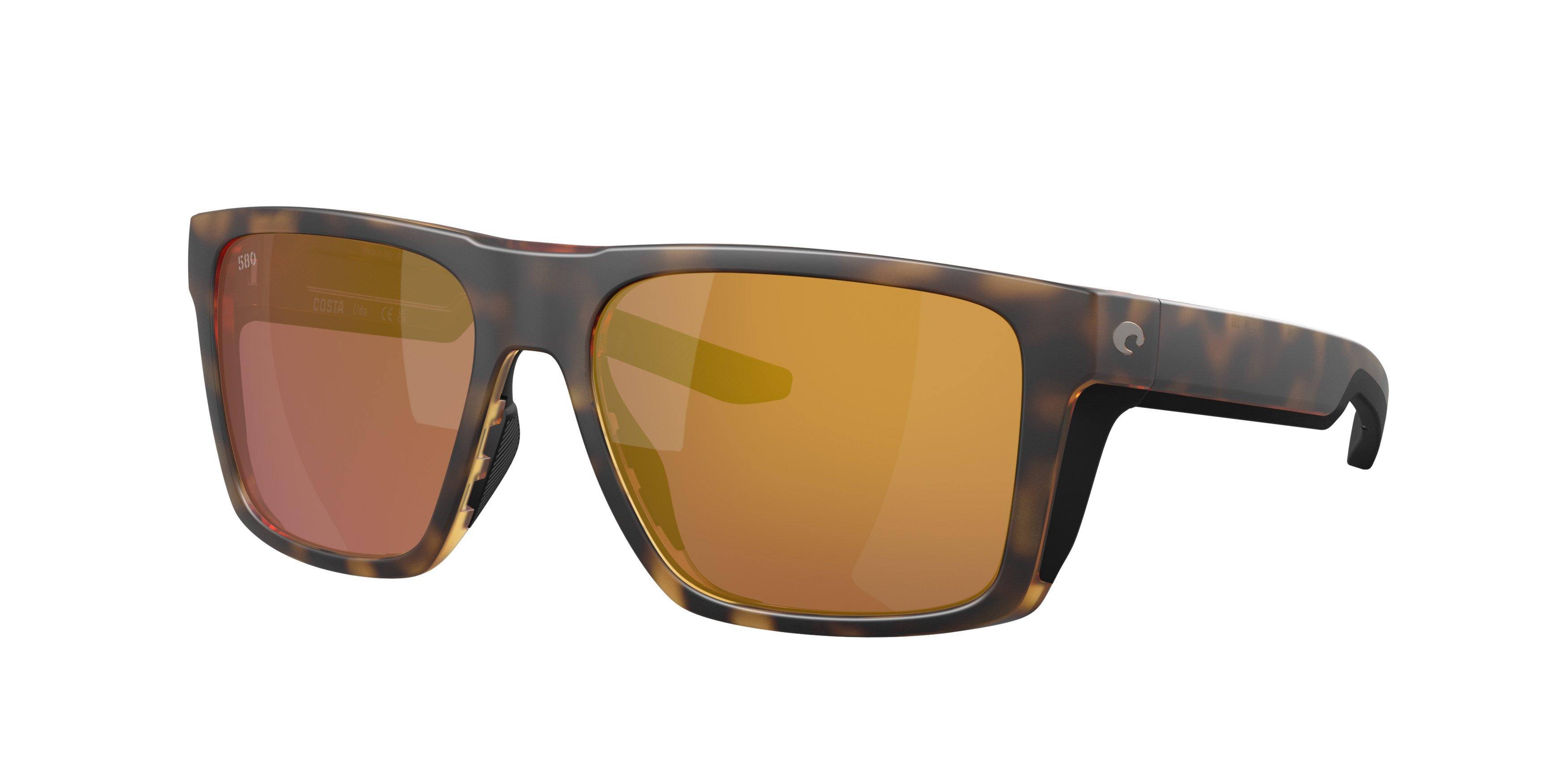 Costa Del Mar Lido Gold Mirror 580G Polarized Sunglasses - Matte Tortoise - BROWN/GOLD Thumbnail View 1