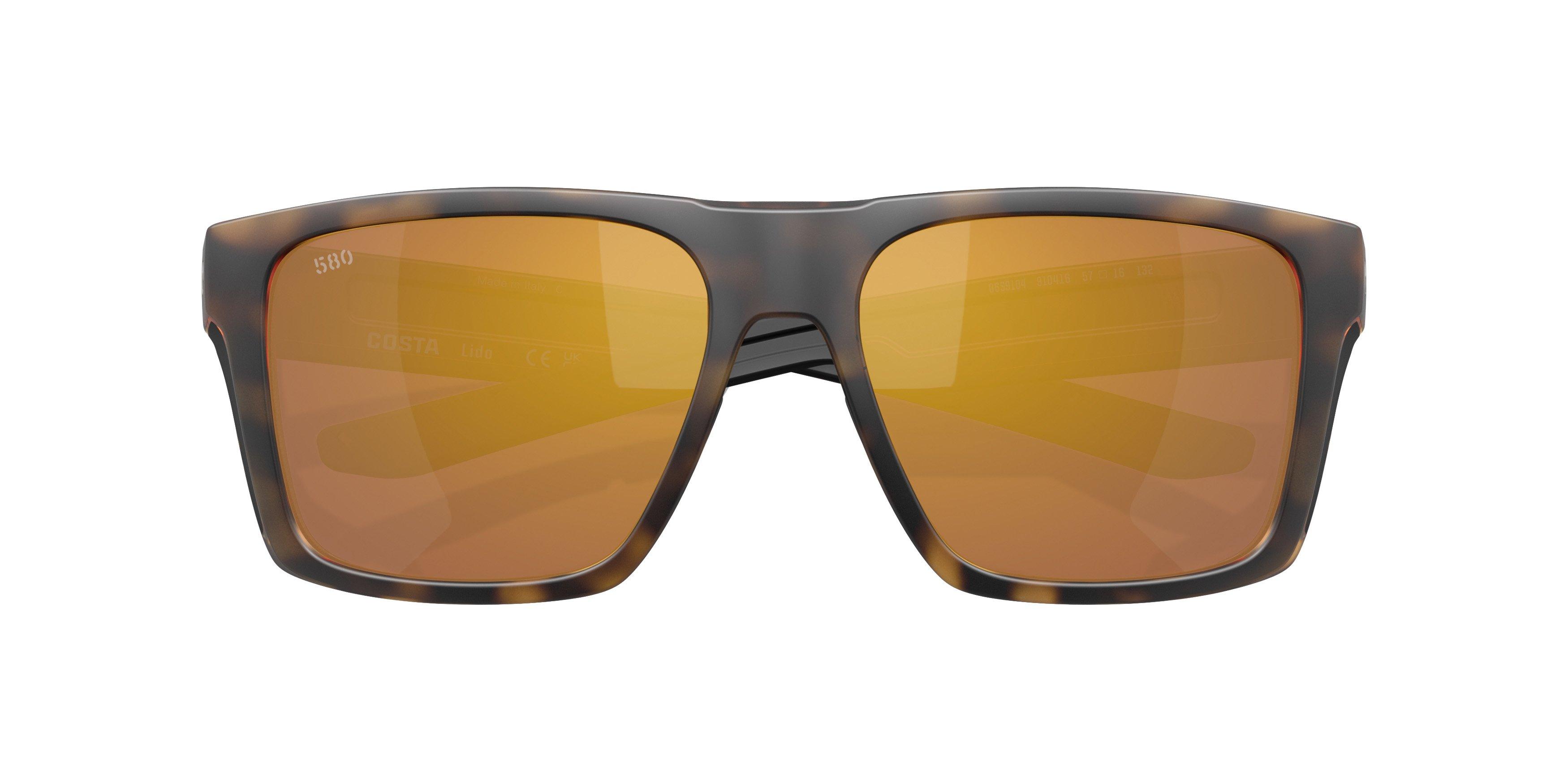 Costa Del Mar Lido Gold Mirror 580G Polarized Sunglasses - Matte Tortoise - BROWN/GOLD Thumbnail View 7
