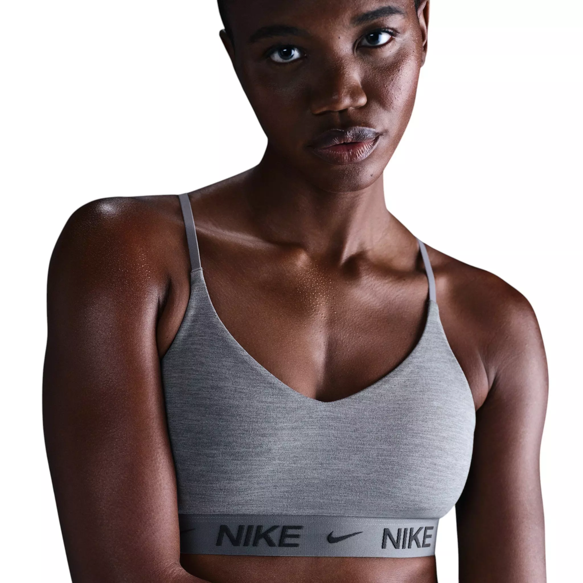 Nike Women's Indy Light Support Padded Adjustable Sports Bra - Grey - GREY