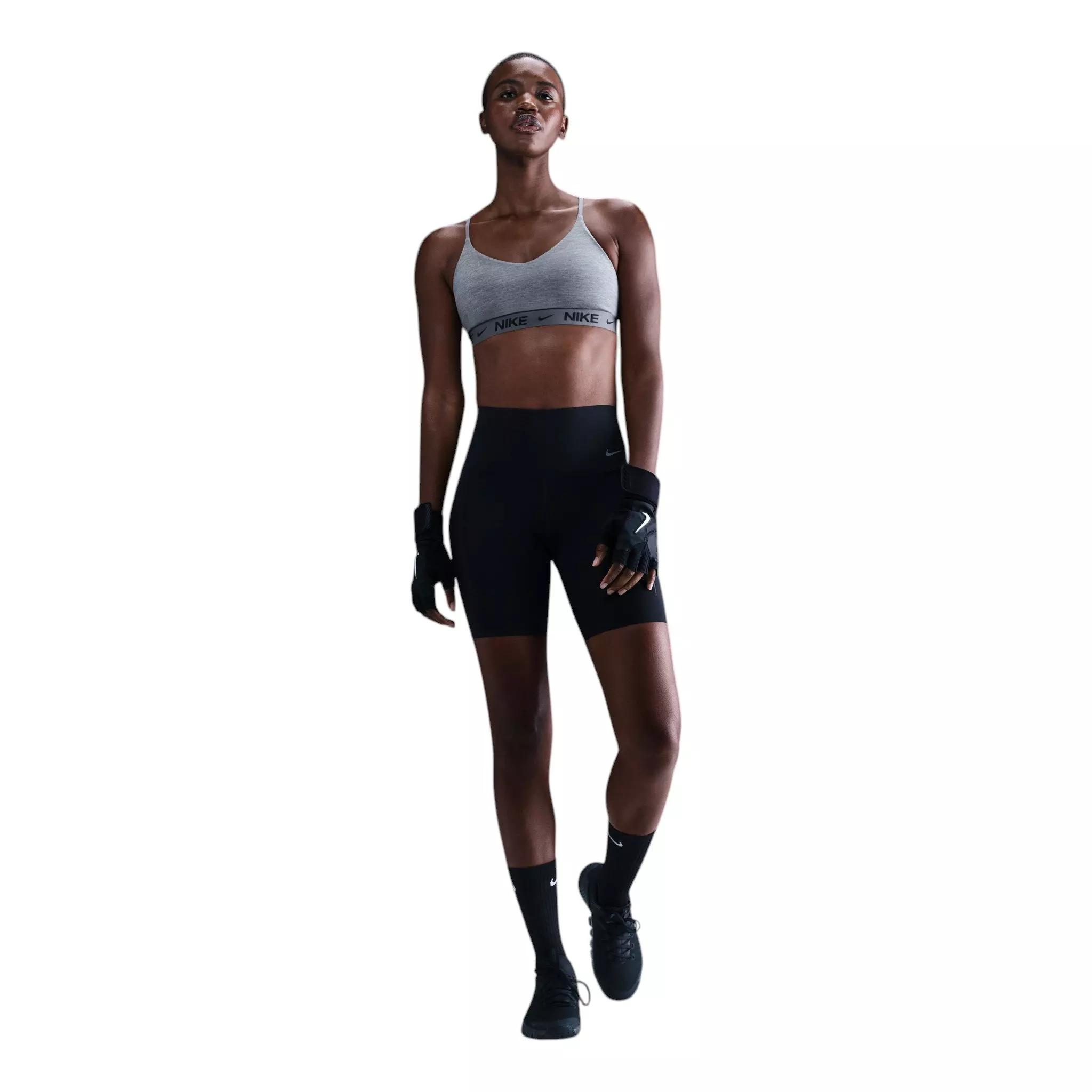 Nike Women's Indy Light Support Padded Adjustable Sports Bra - Grey - GREY