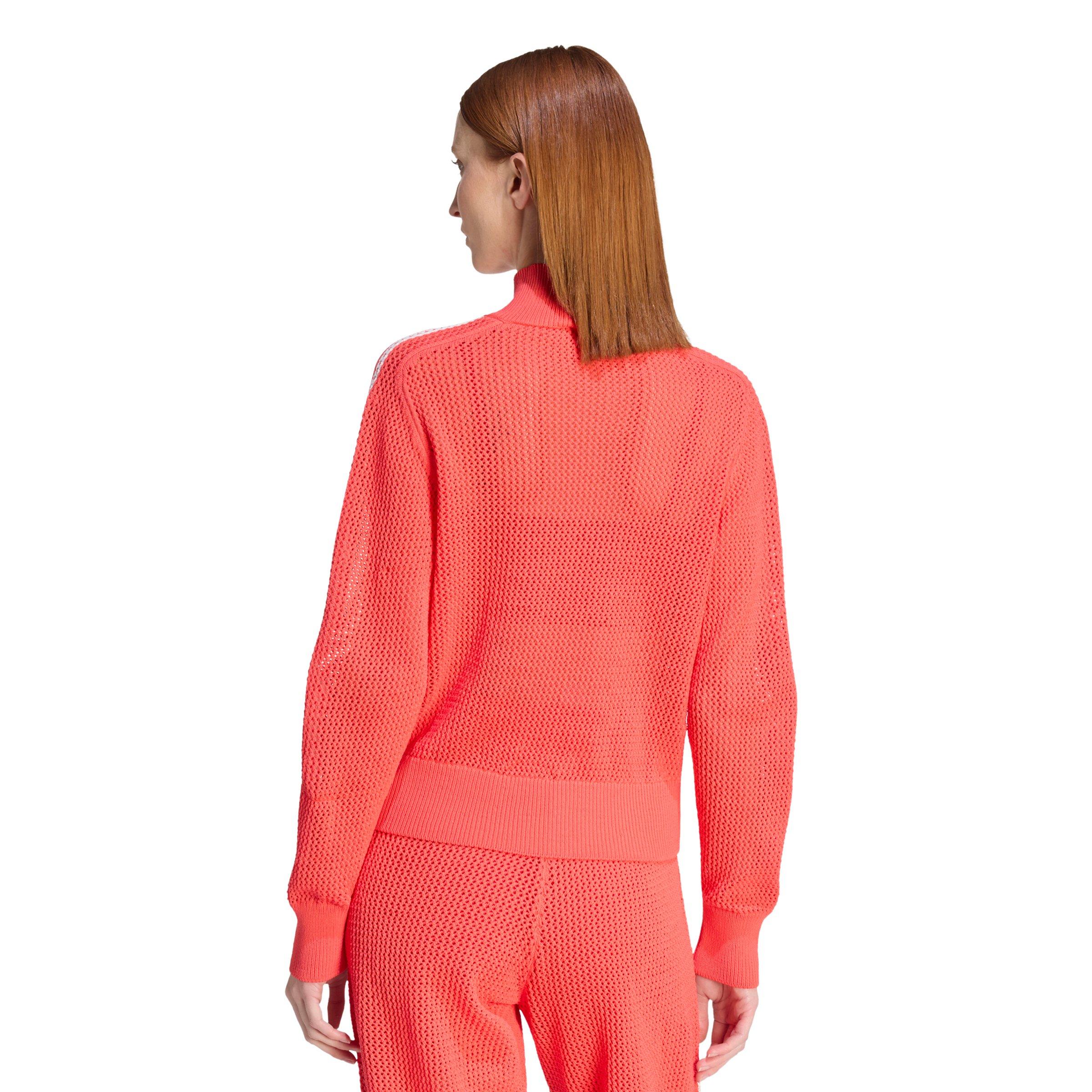 adidas Originals Women's Knitted Crochet Firebird Track Jacket - Red - RED Thumbnail View 2