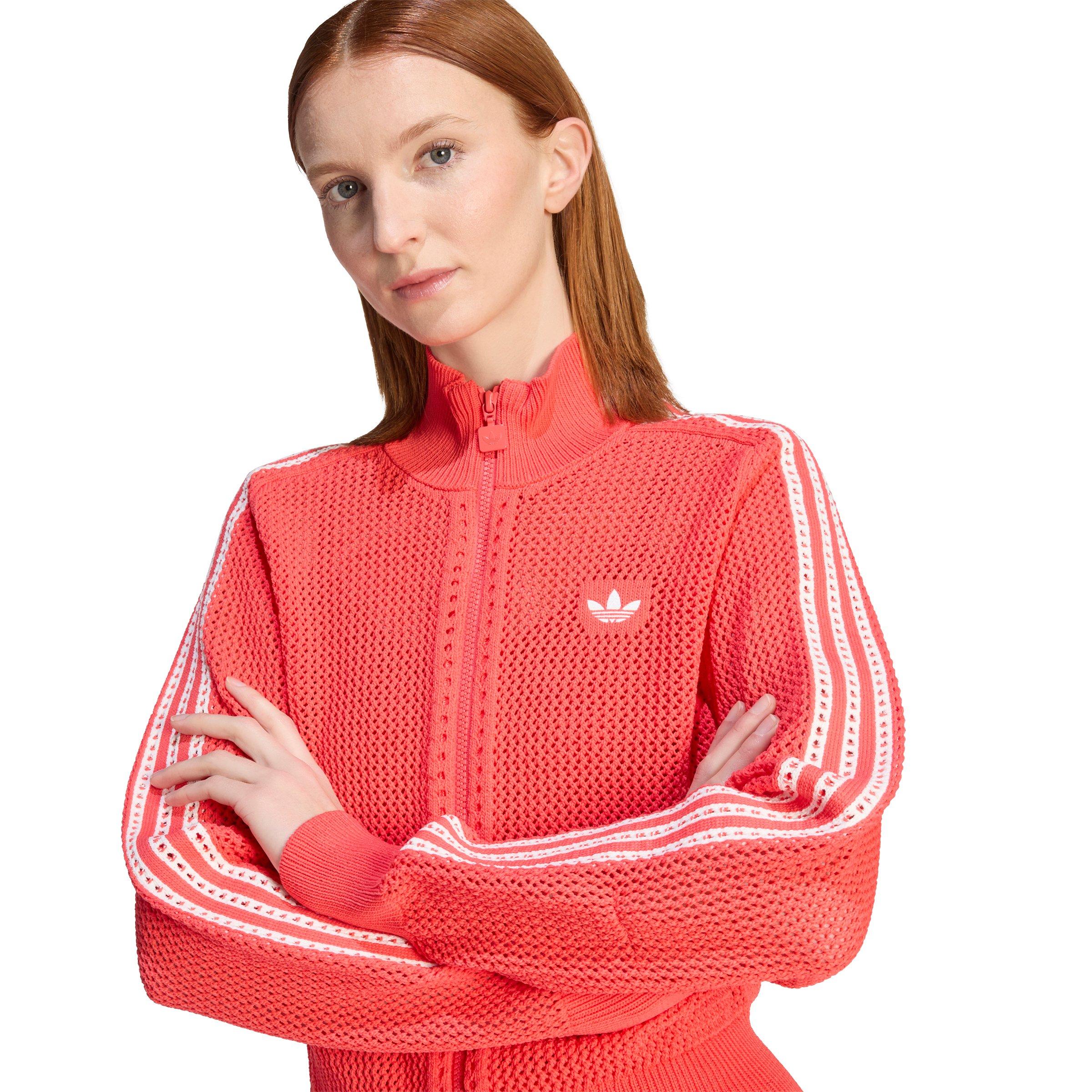 adidas Originals Women's Knitted Crochet Firebird Track Jacket - Red
