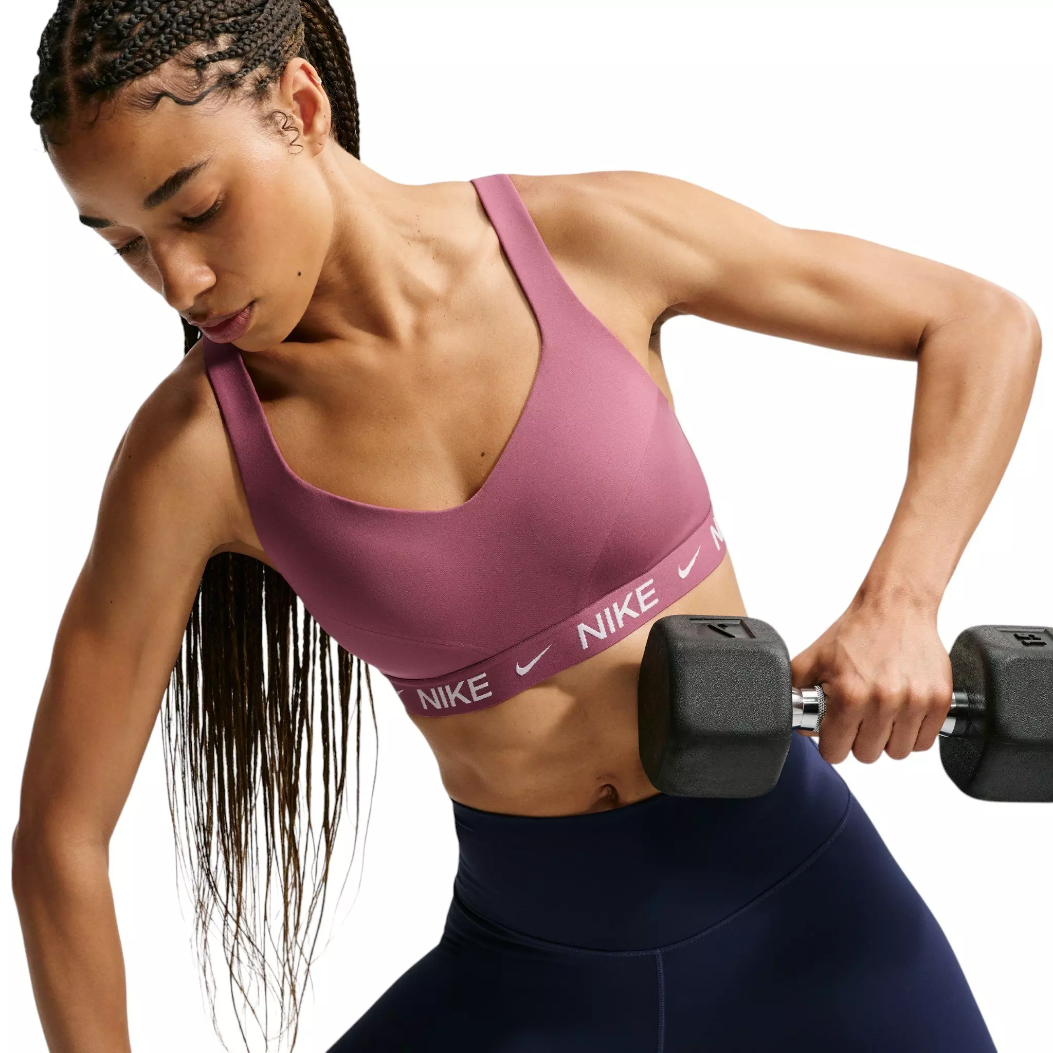 Nike Women's Indy High Support Padded Adjustable Sports Bra - Pink Smoke - PINK SMOKE