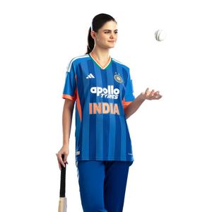 adidas Women's India Cricket Half Sleeve Jersey 2026 - Royal