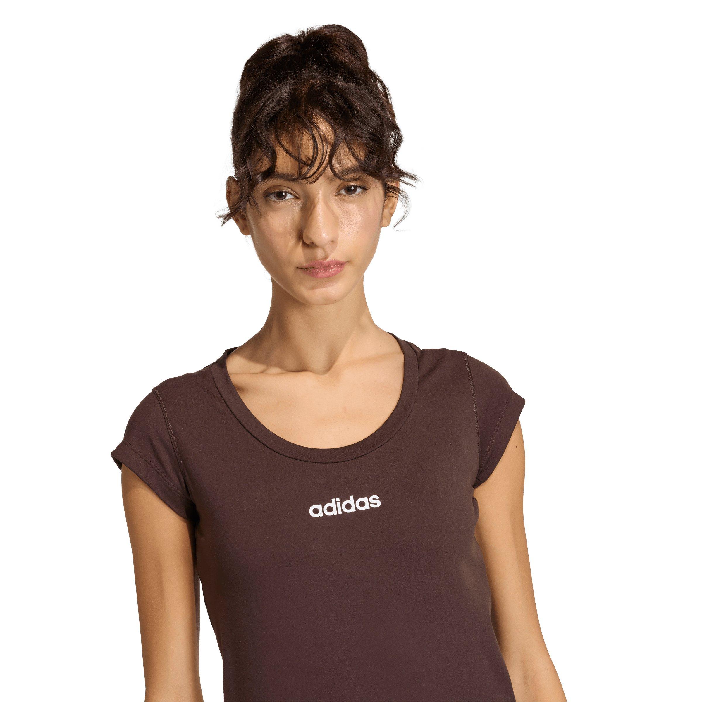 adidas Women's Hyperglam Baby T-Shirt - Brown - BROWN Thumbnail View 3