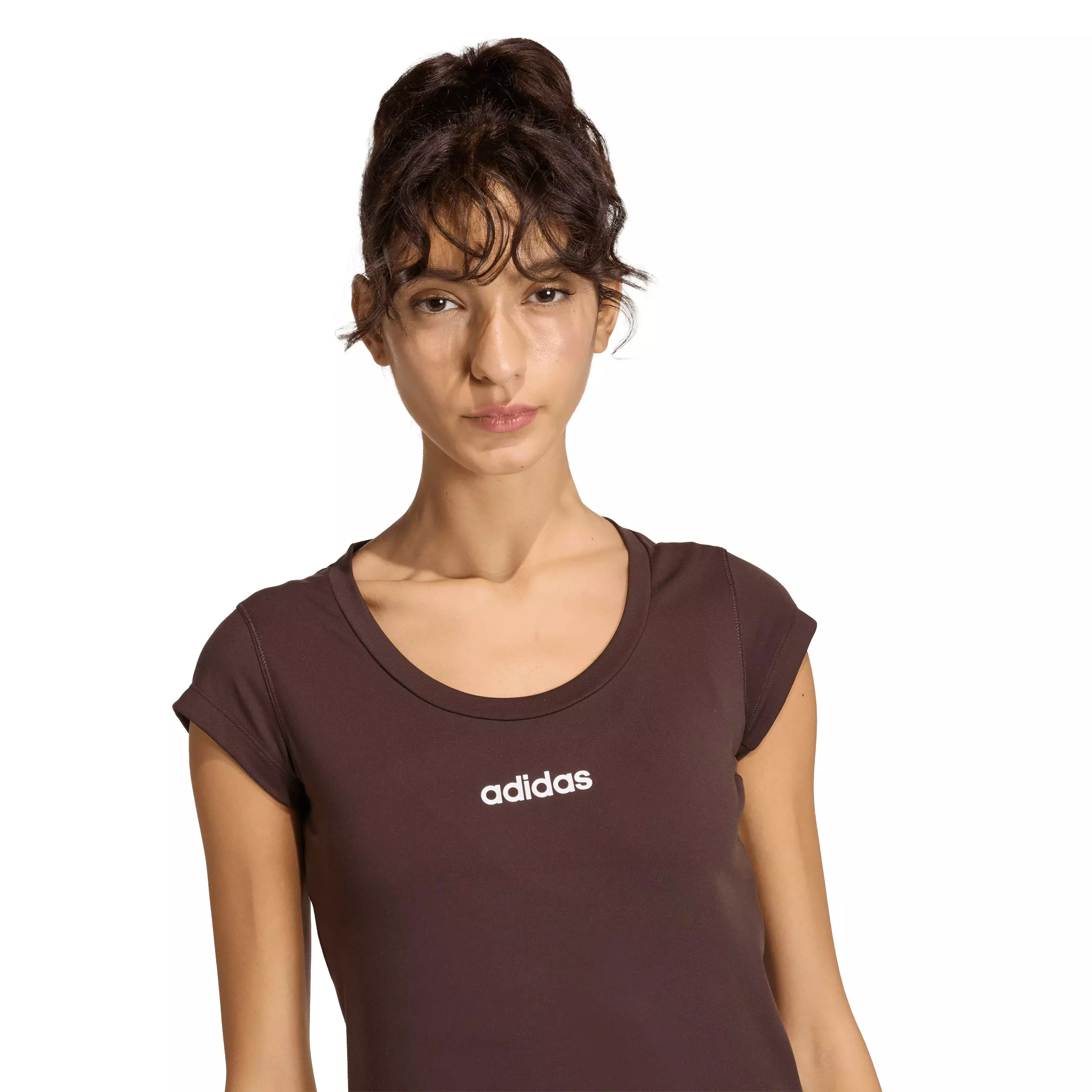 adidas Women's Hyperglam Baby T-Shirt - Brown - BROWN