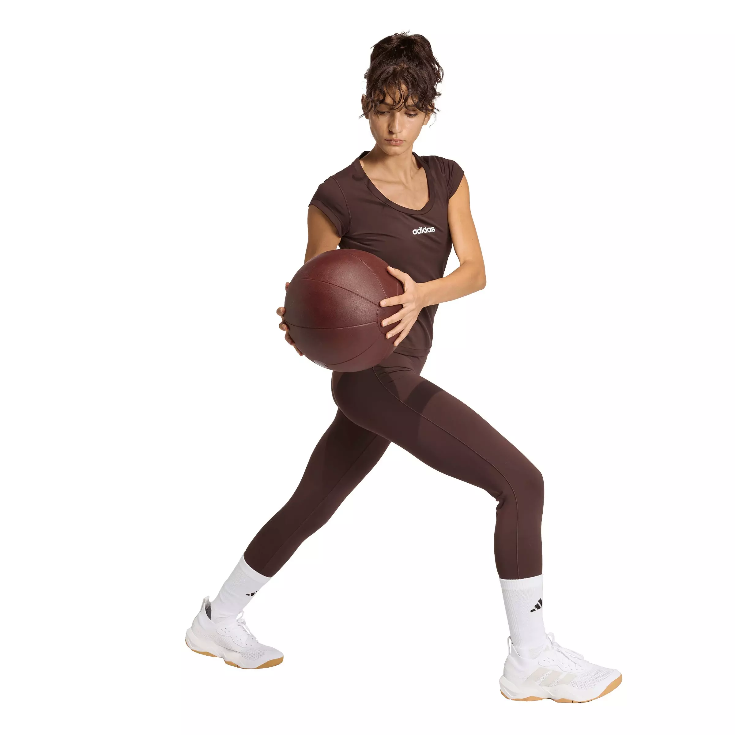 adidas Women's Hyperglam Baby T-Shirt - Brown - BROWN