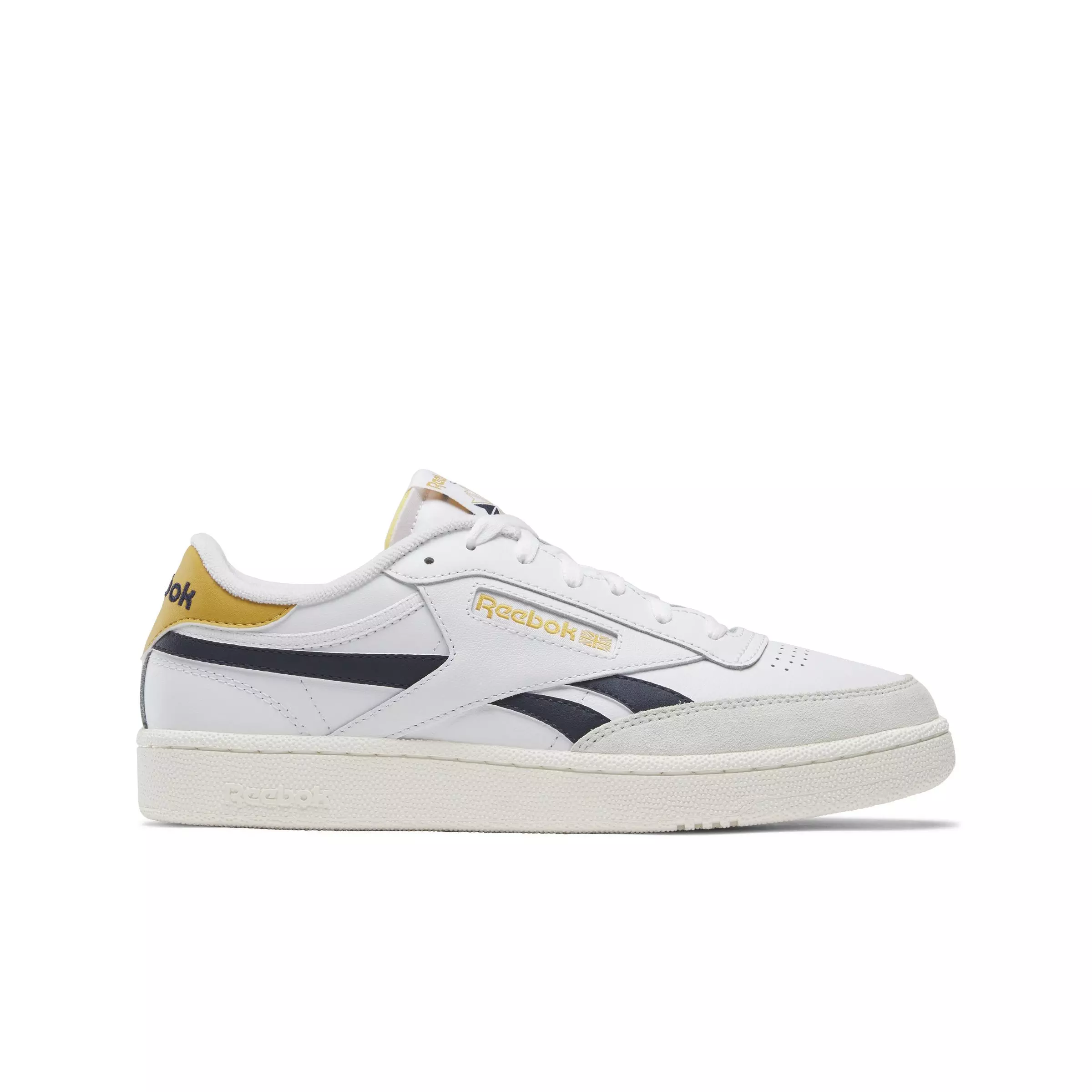 Reebok Club C Revenge "White/Vector Navy/Retro Gold" Men's Shoe - WHITE/NAVY/GOLD