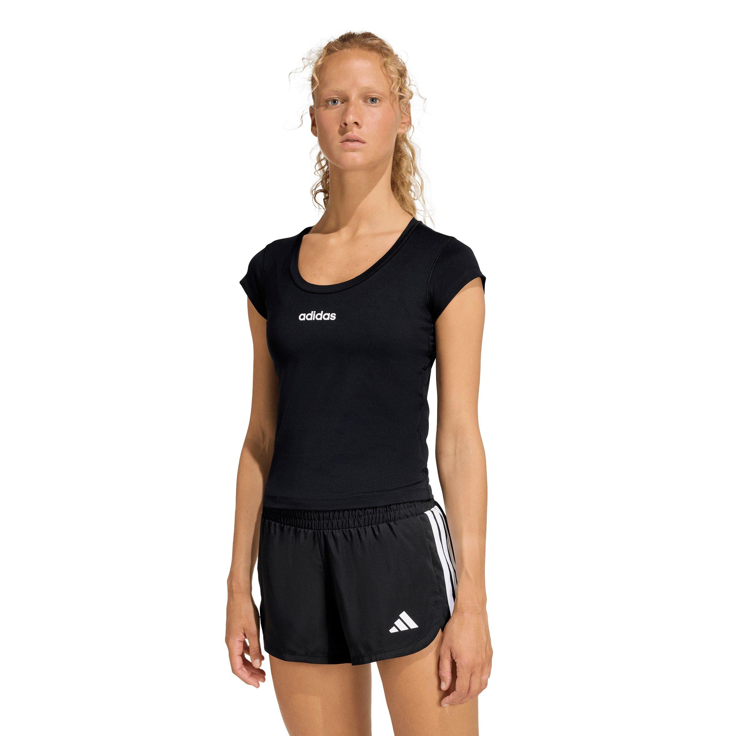 adidas Women's Hyperglam Baby T-Shirt - Black - BLACK Thumbnail View 1
