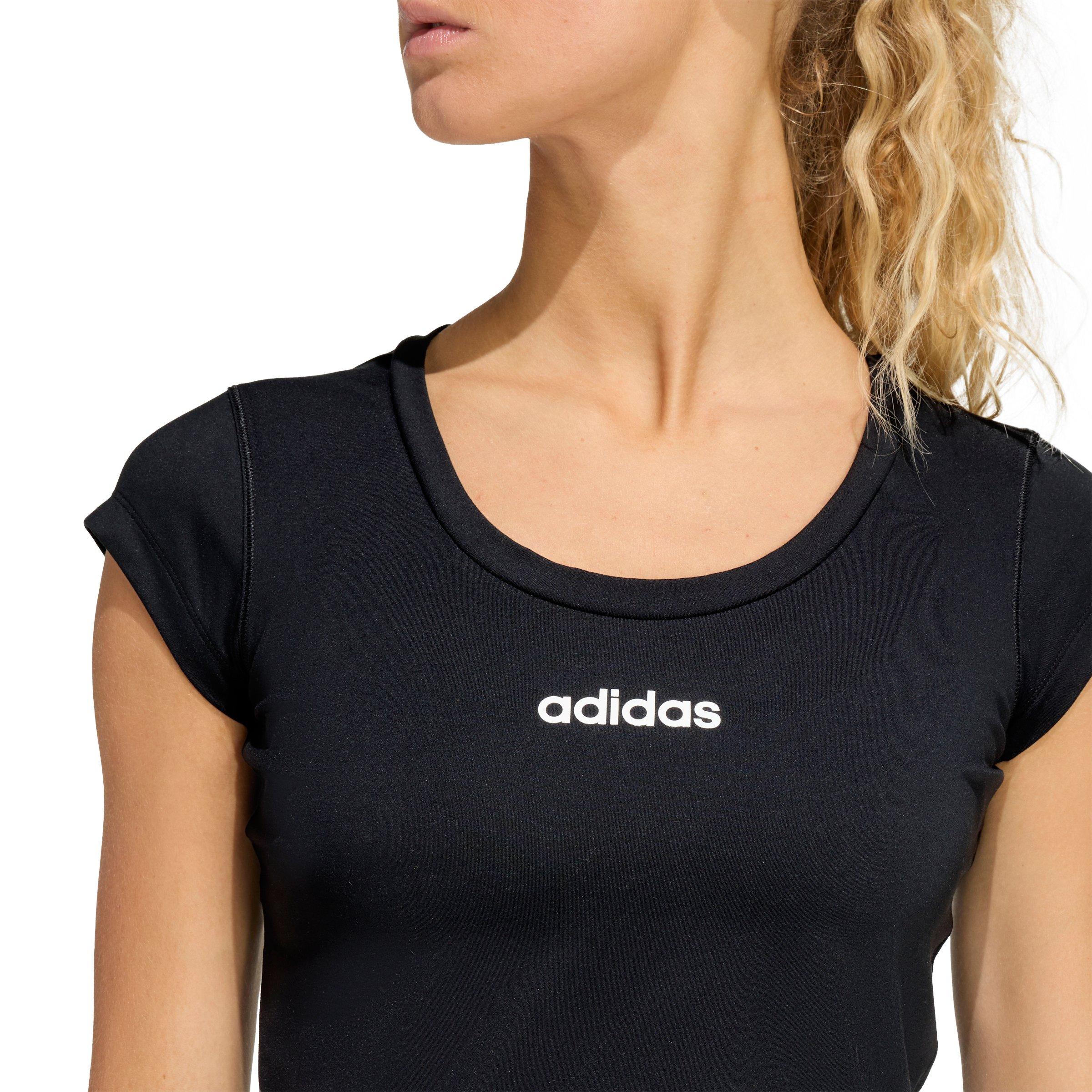adidas Women's Hyperglam Baby T-Shirt - Black - BLACK Thumbnail View 3