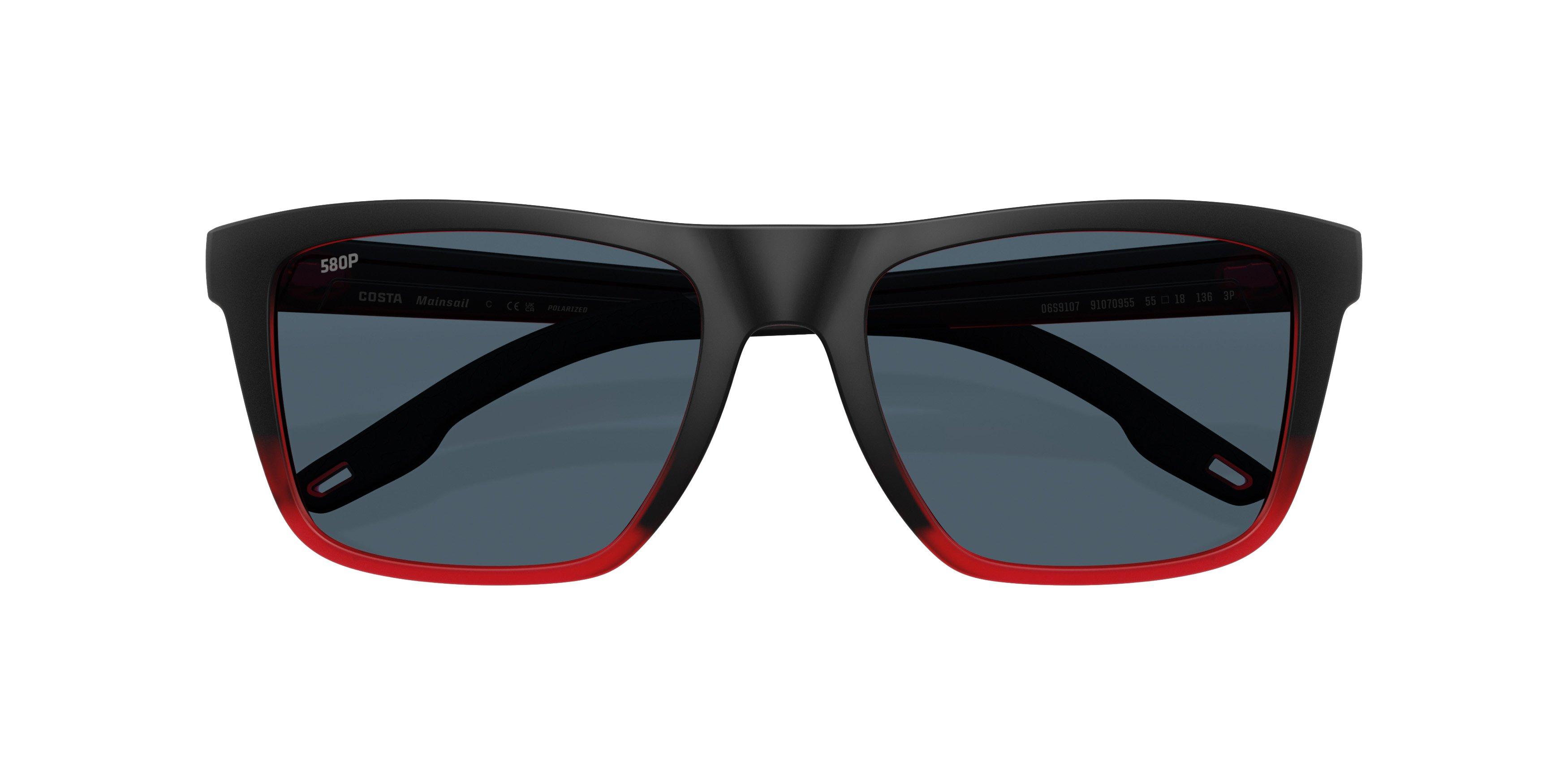 Costa Del Mar Mainsail Grey 580P Polarized Sunglasses - Red Sky - RED/GREY Thumbnail View 7