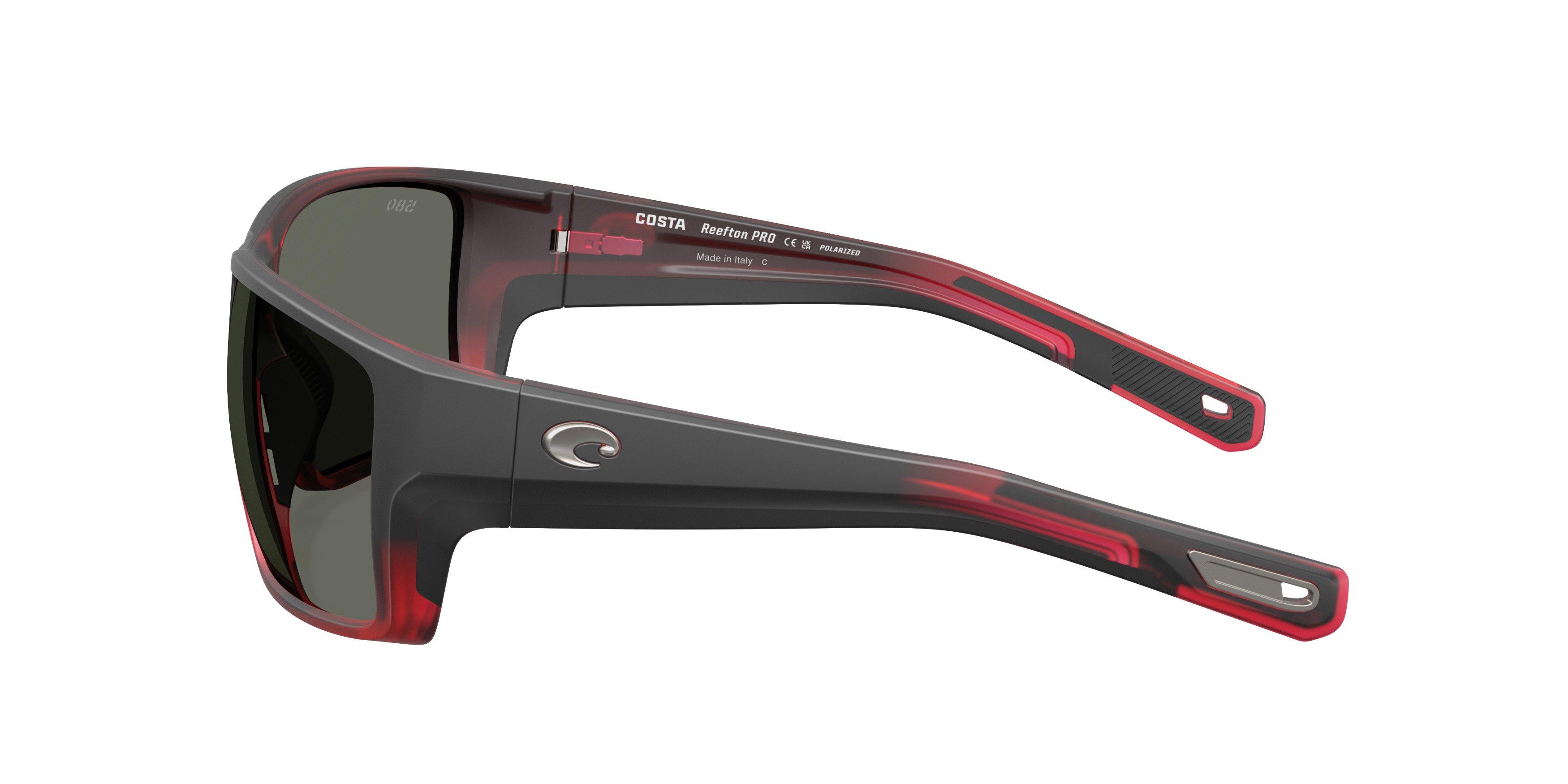 Costa Del Mar Reefton Pro Grey 580G Polarized Sunglasses - Red Sky - RED/GREY Thumbnail View 4