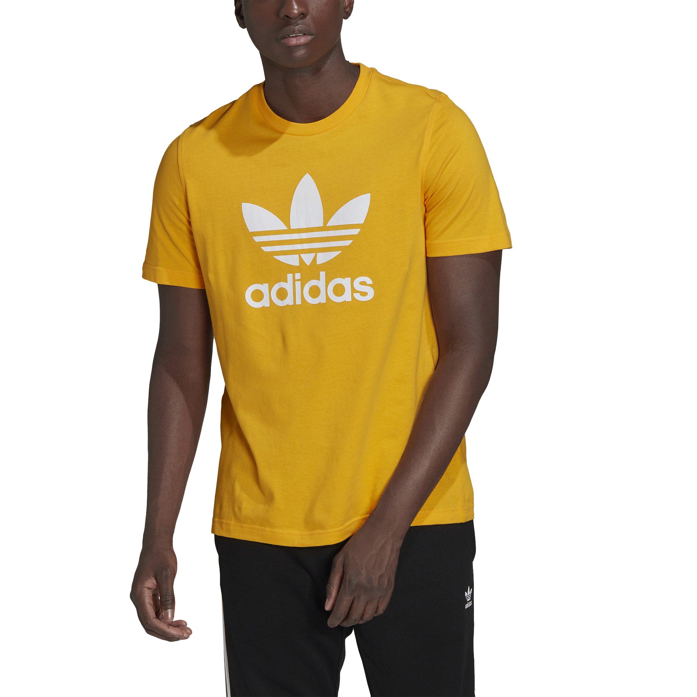 Yellow adidas shirt hot sale men's