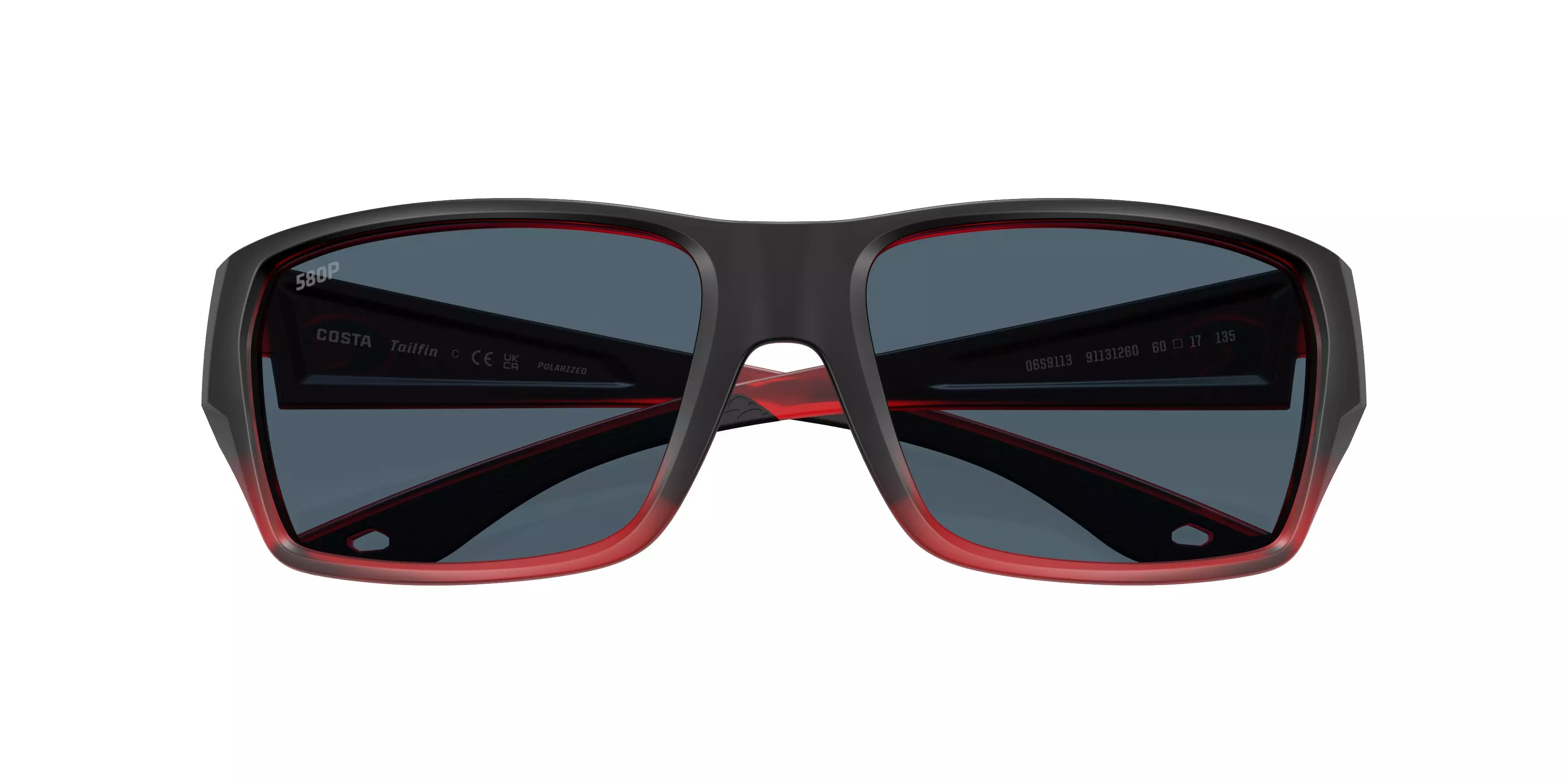 Costa Del Mar Tailfin Grey 580P Lens Polarized Sunglasses - Red Sky - RED/GREY